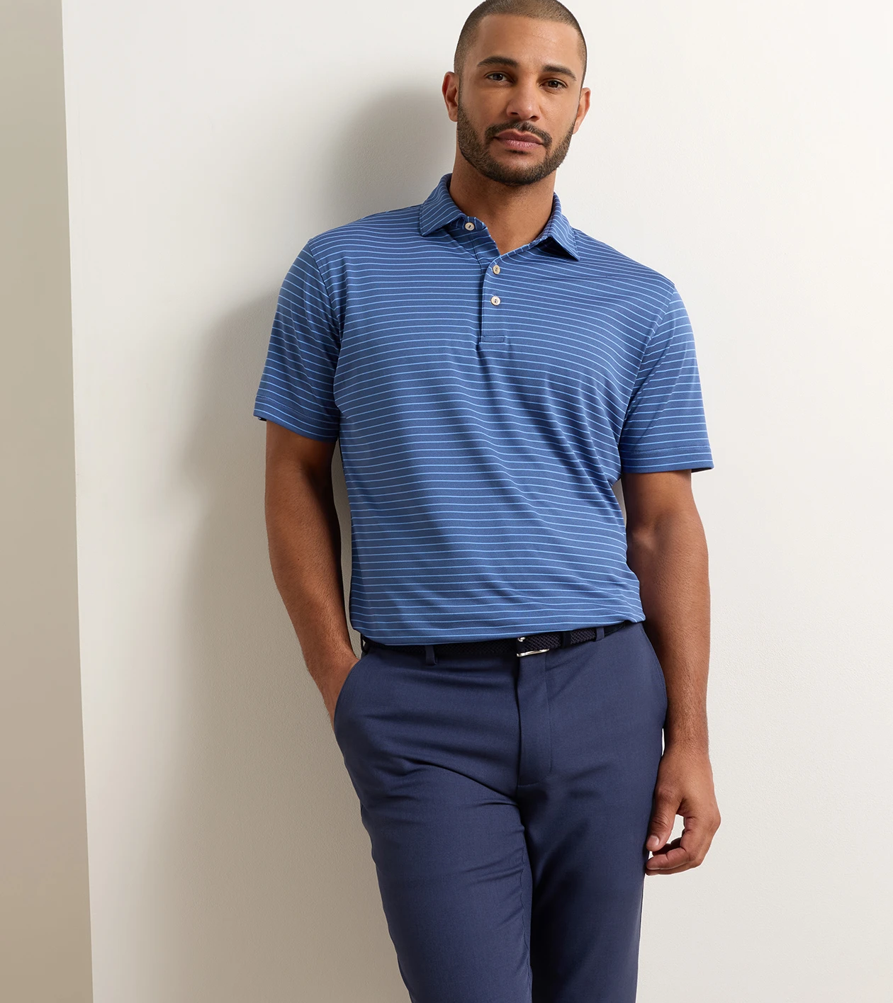 Winston Performance Mesh Polo in BALI BLUE - Alternate Image 1