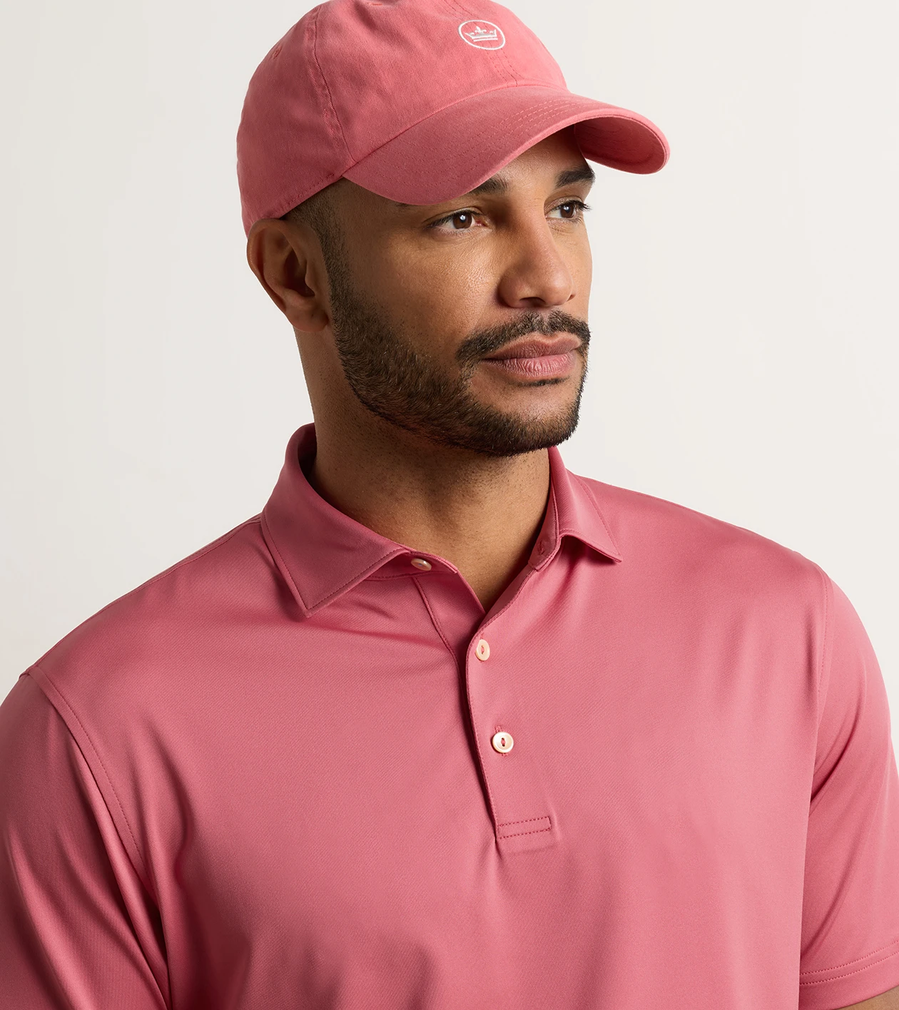 Solid Performance Jersey Polo in RED CORAL - Alternate Image 4