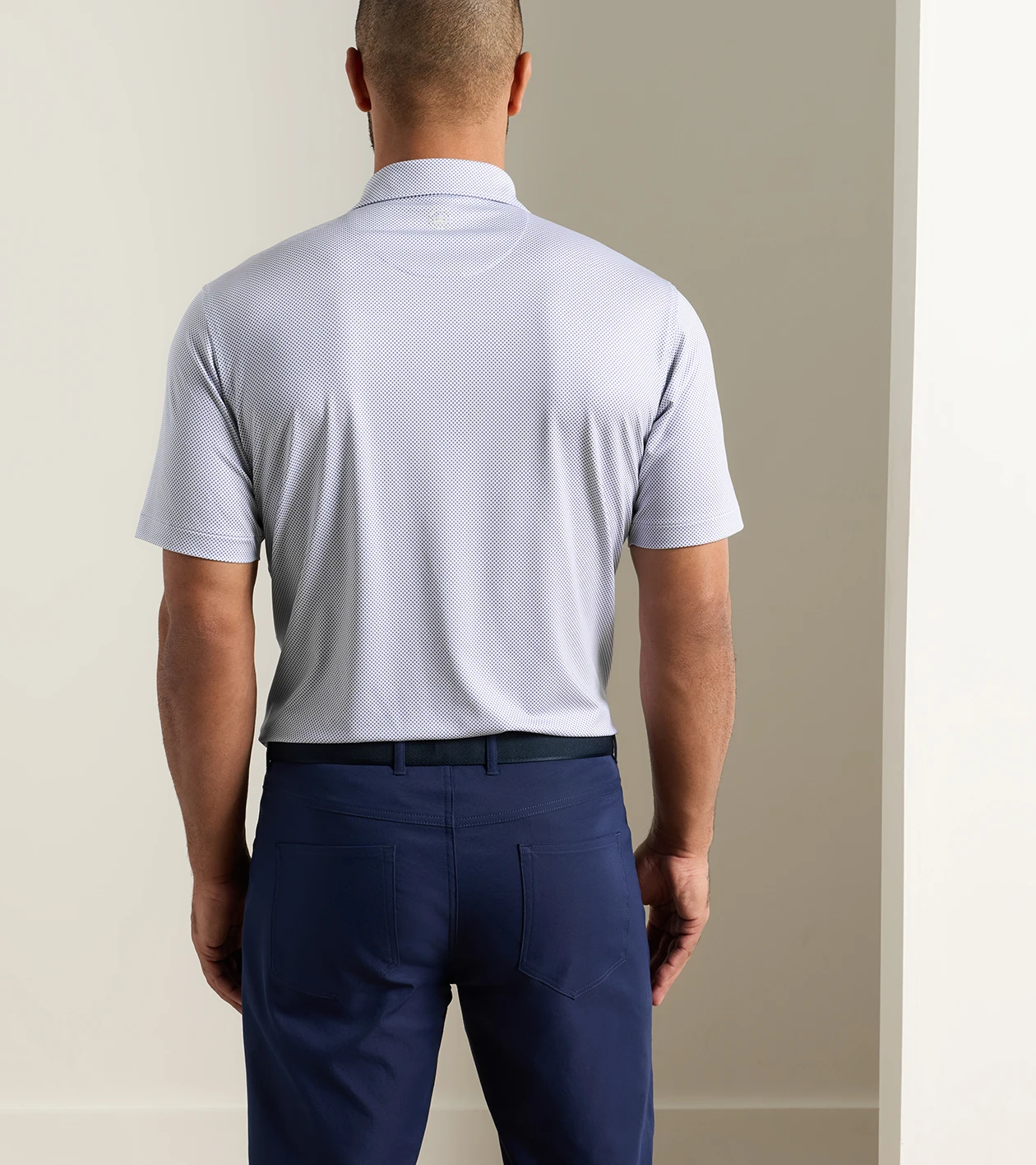 Phoenix Performance Jersey Polo in WHITE / BAIL BLUE - Alternate Image 2