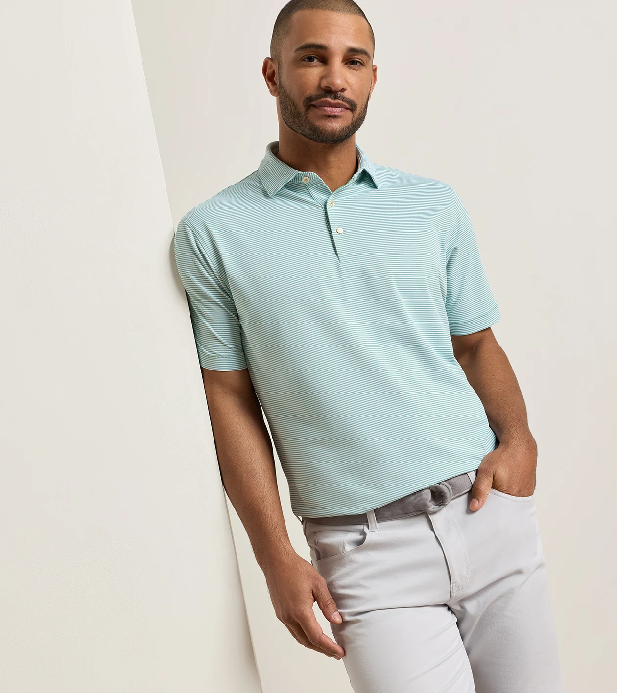 Candor Performance Mesh Polo in FRESH MINT - Alternate Image 1