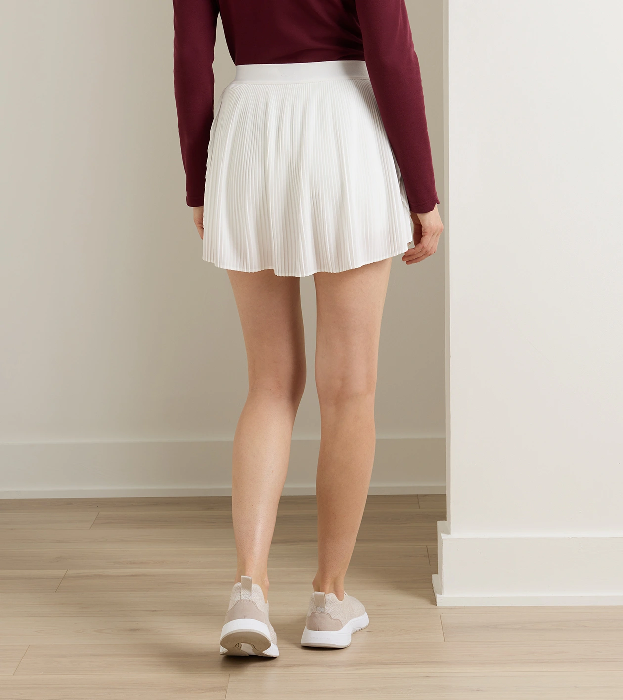 Mickey Micro Pleat Skort in SOFT WHITE - Alternate Image 2