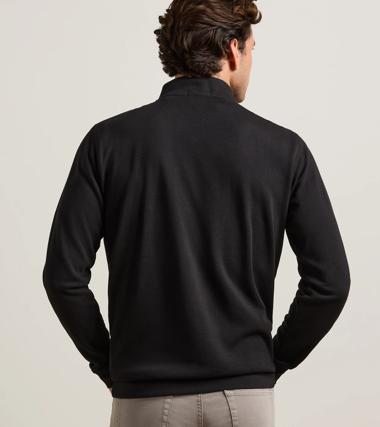 Crown Comfort Quarter-Zip Pullover in Black - Alternate Image 2