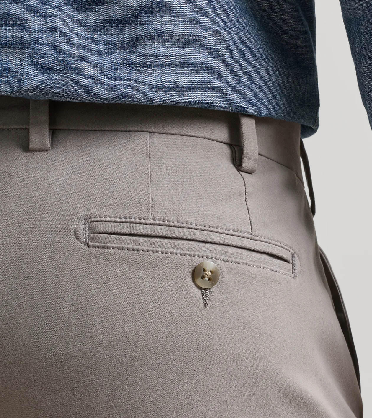 Signature Sateen Flat Front Trouser in Gale Grey - Alternate Image 3