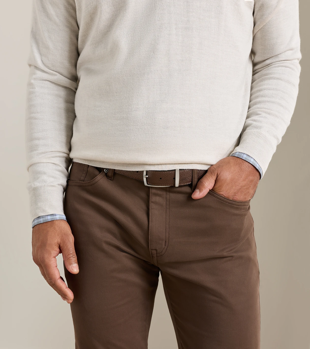 Reversible Leather Belt in Black/Brown - Alternate Image 1