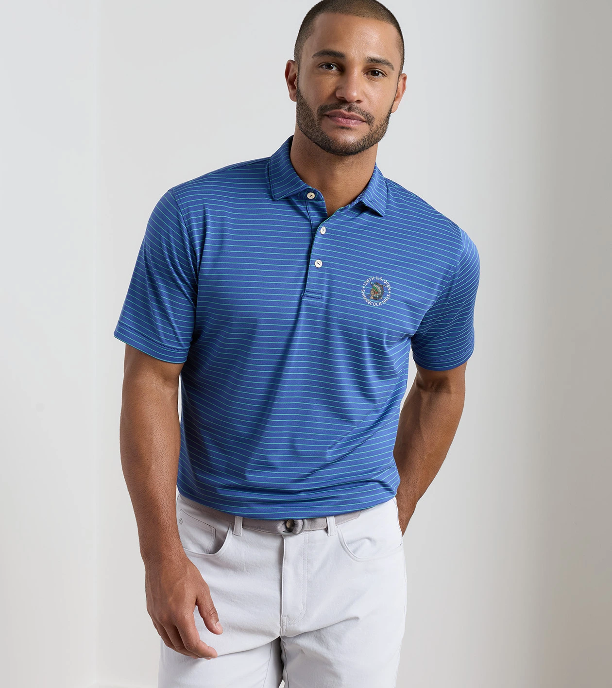126th U.S. Open Winston Performance Mesh Polo in Sport Navy - Alternate Image 1
