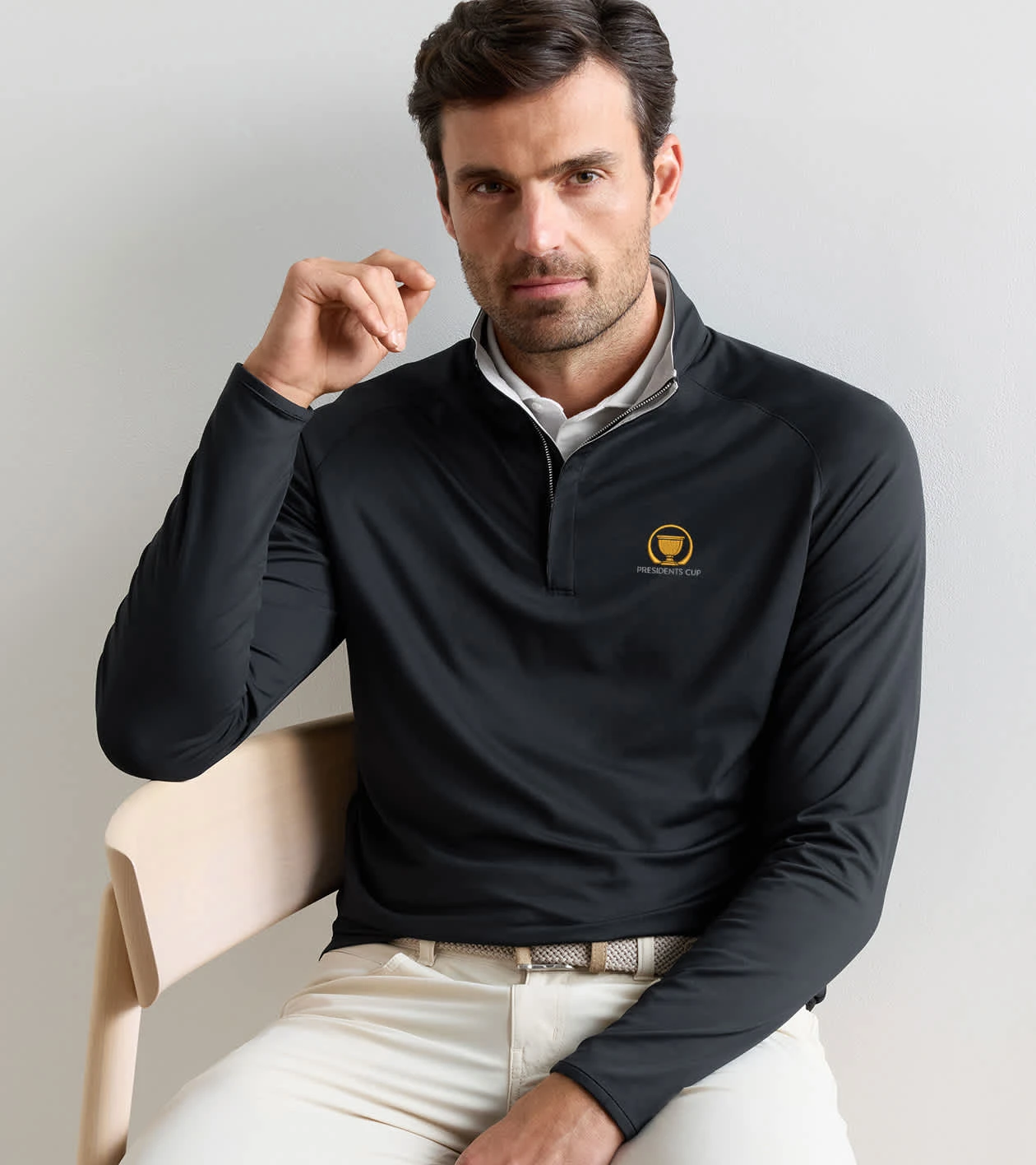 16th Presidents Cup Stealth Performance Quarter-Zip in Black - Alternate Image 1
