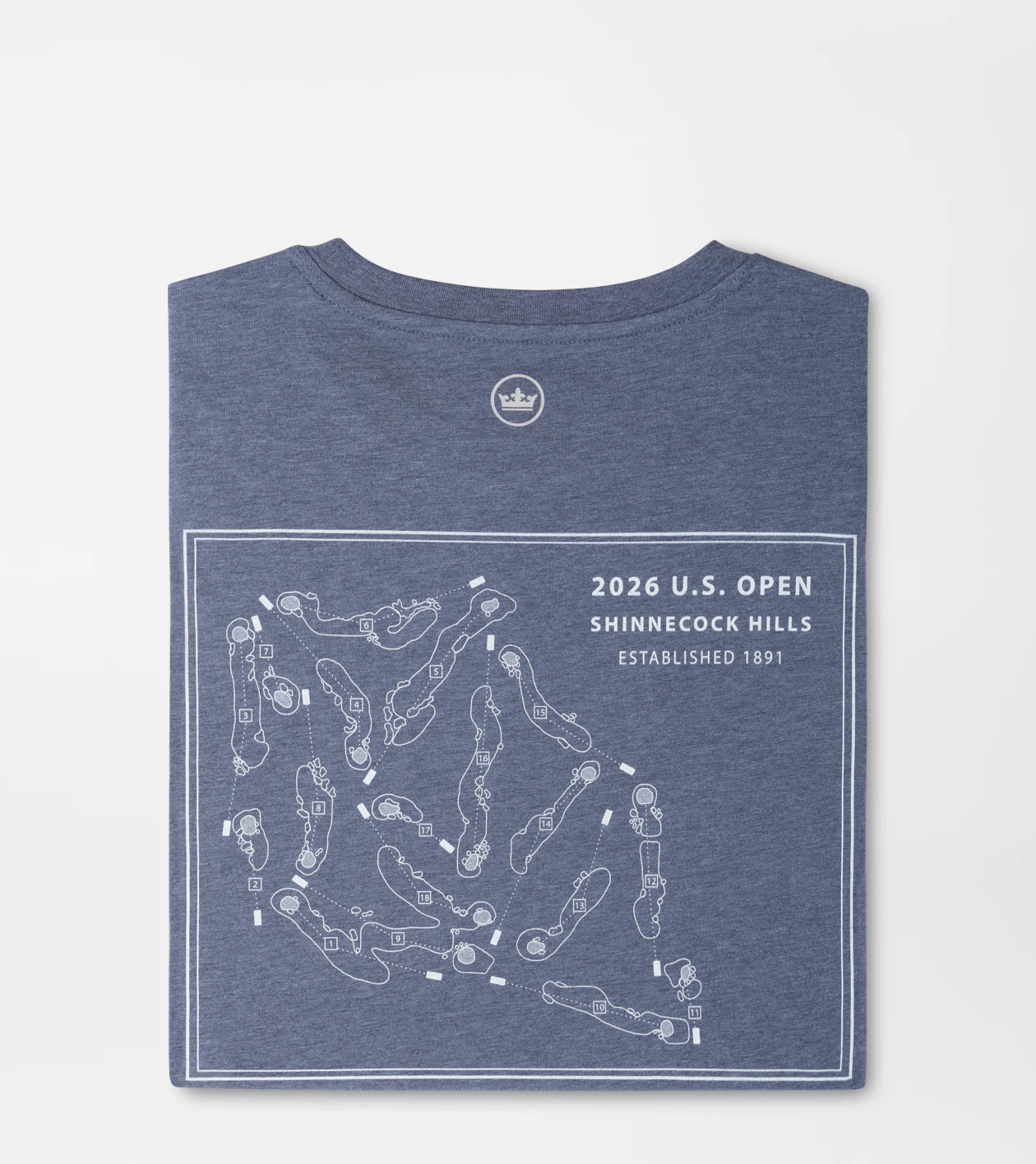 126th U.S. Open Course Map Long Sleeve T-Shirt in Navy - Alternate Image 1