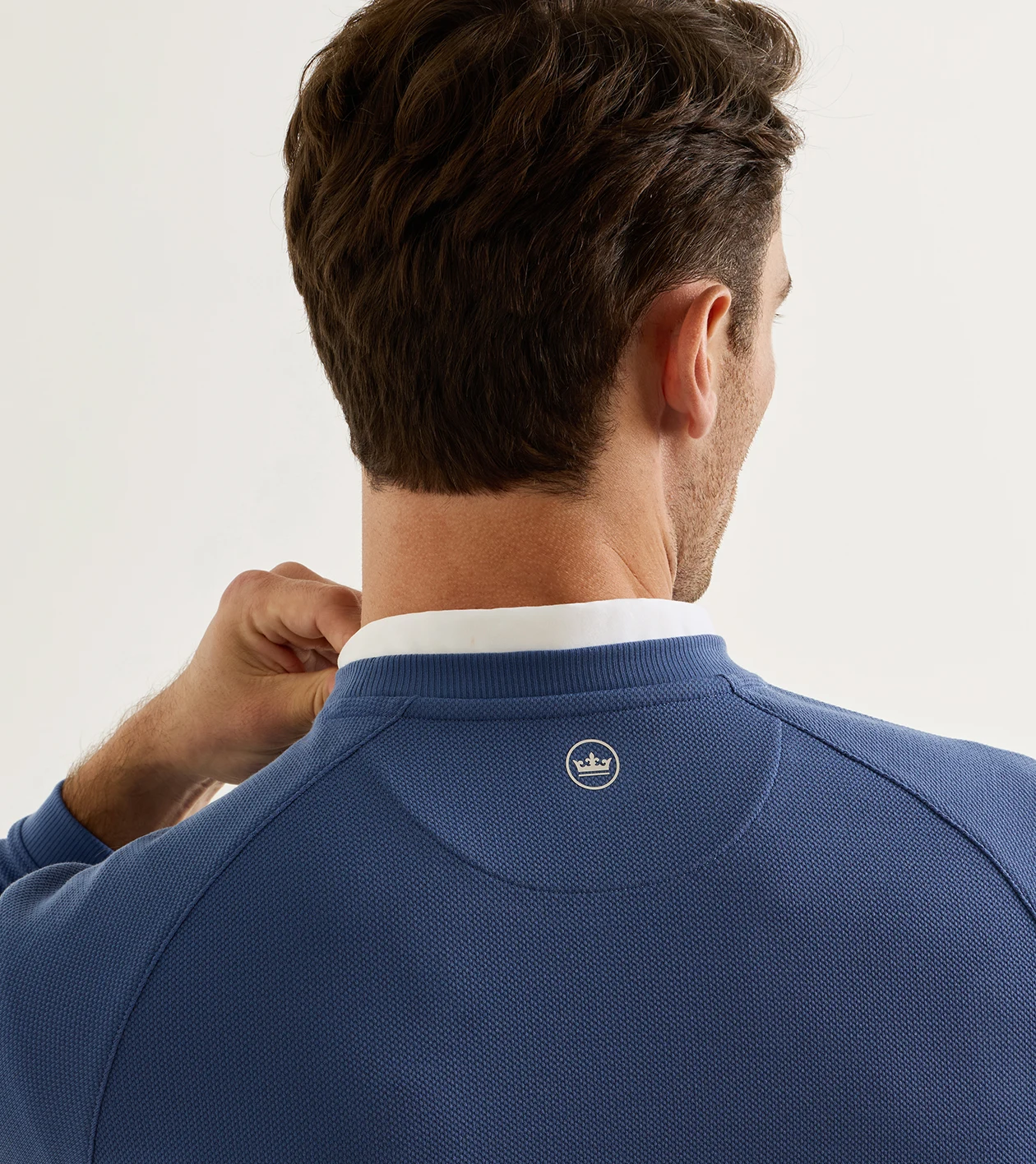 Cradle Piqu&eacute; Performance Crewneck in BALI BLUE - Alternate Image 3