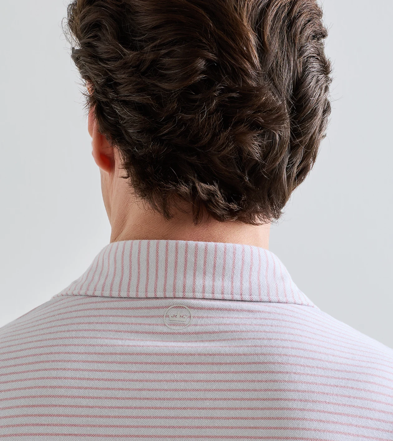 Albatross Stripe Cotton-Blend Piqu&eacute; Polo in GREY MIST - Alternate Image 3