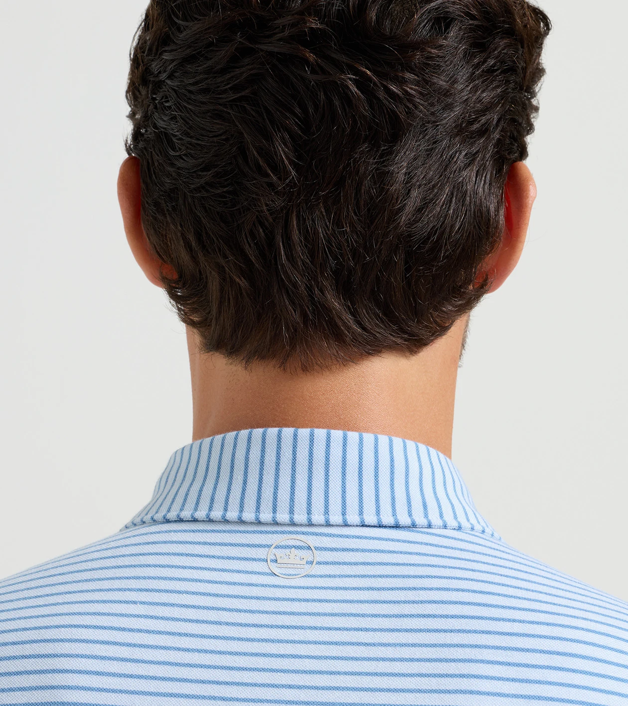 Albatross Stripe Cotton-Blend Piqu&eacute; Polo in BLUE BRISK - Alternate Image 3