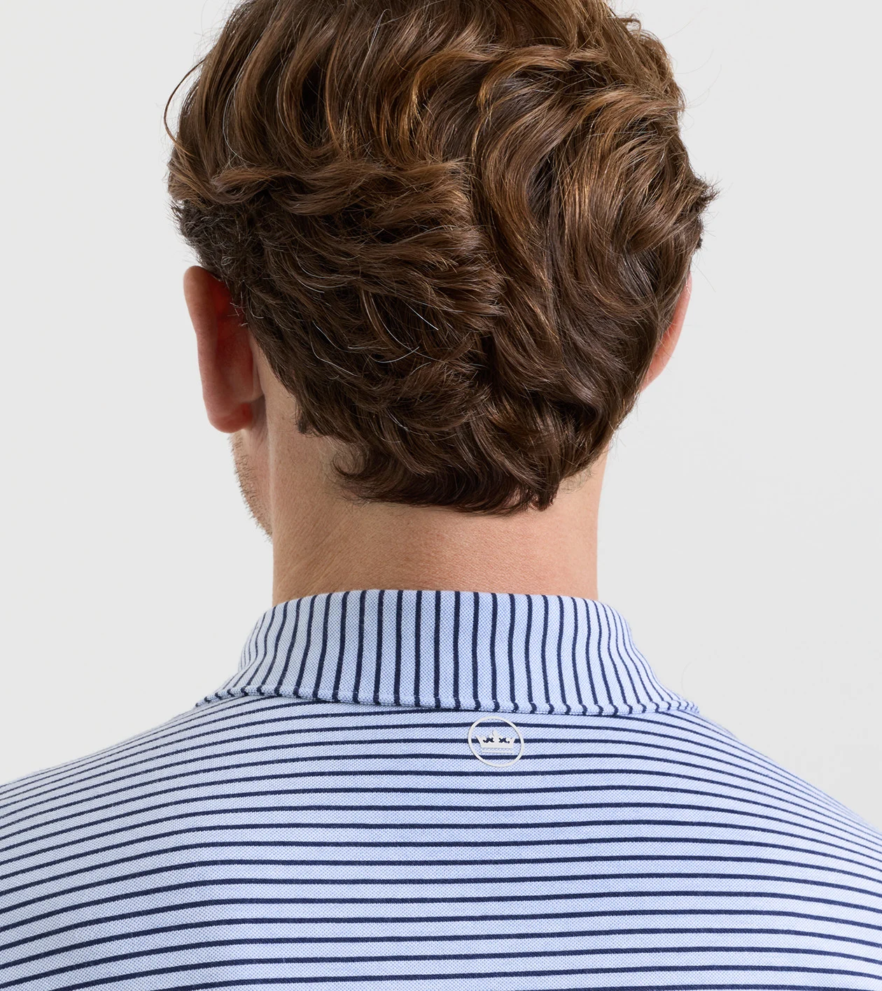 Albatross Stripe Cotton-Blend Piqu&eacute; Polo in Dusk Blue - Alternate Image 3