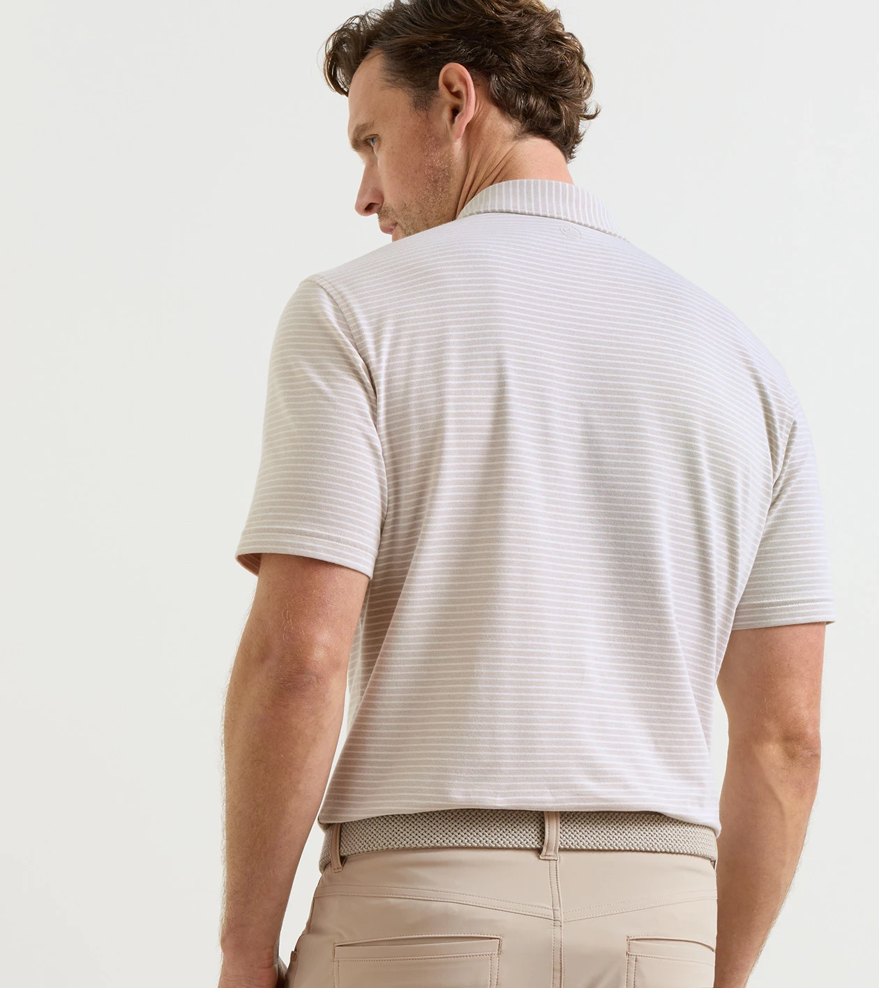 Albatross Stripe Cotton-Blend Piqu&eacute; Polo in SUMMER DUNES - Alternate Image 2