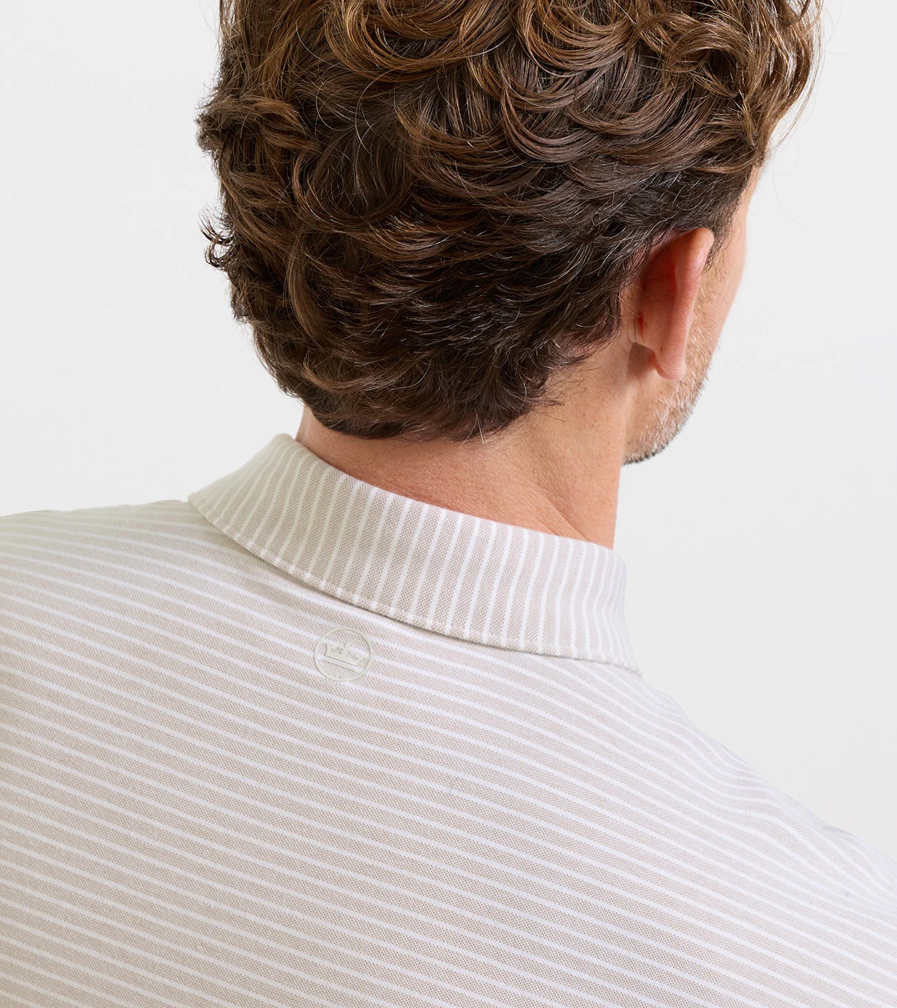 Albatross Stripe Cotton-Blend Piqu&eacute; Polo in SUMMER DUNES - Alternate Image 3