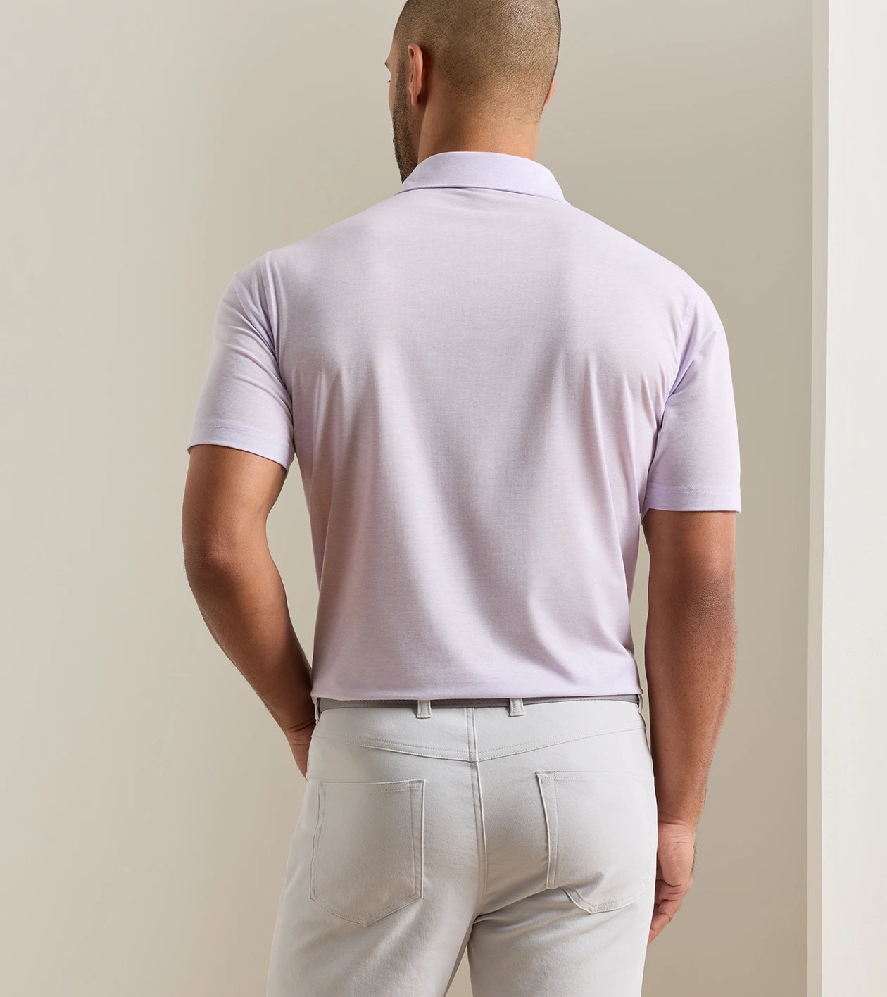 Effortless Technical Comfort Performance Jersey Polo in GARDEN VIOLET - Alternate Image 2