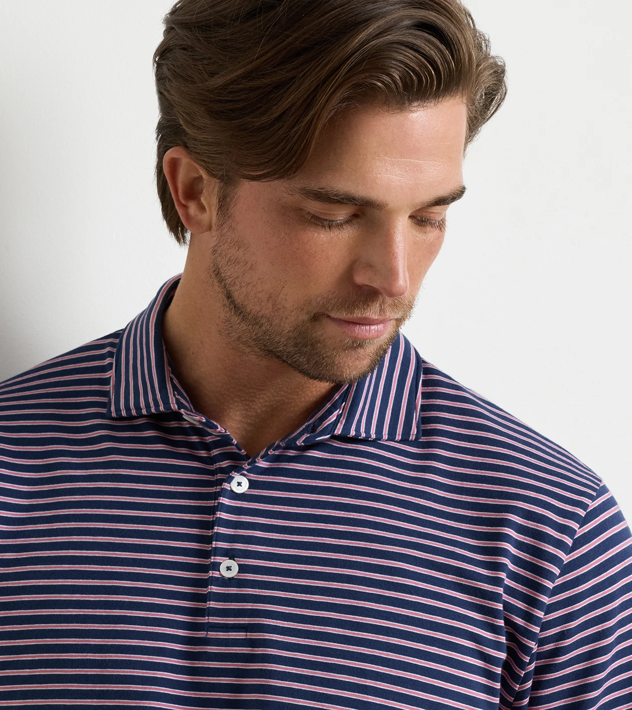 Tripp Crown Flex Cotton Short-Sleeve Polo in ATLANTIC NAVY - Alternate Image 3