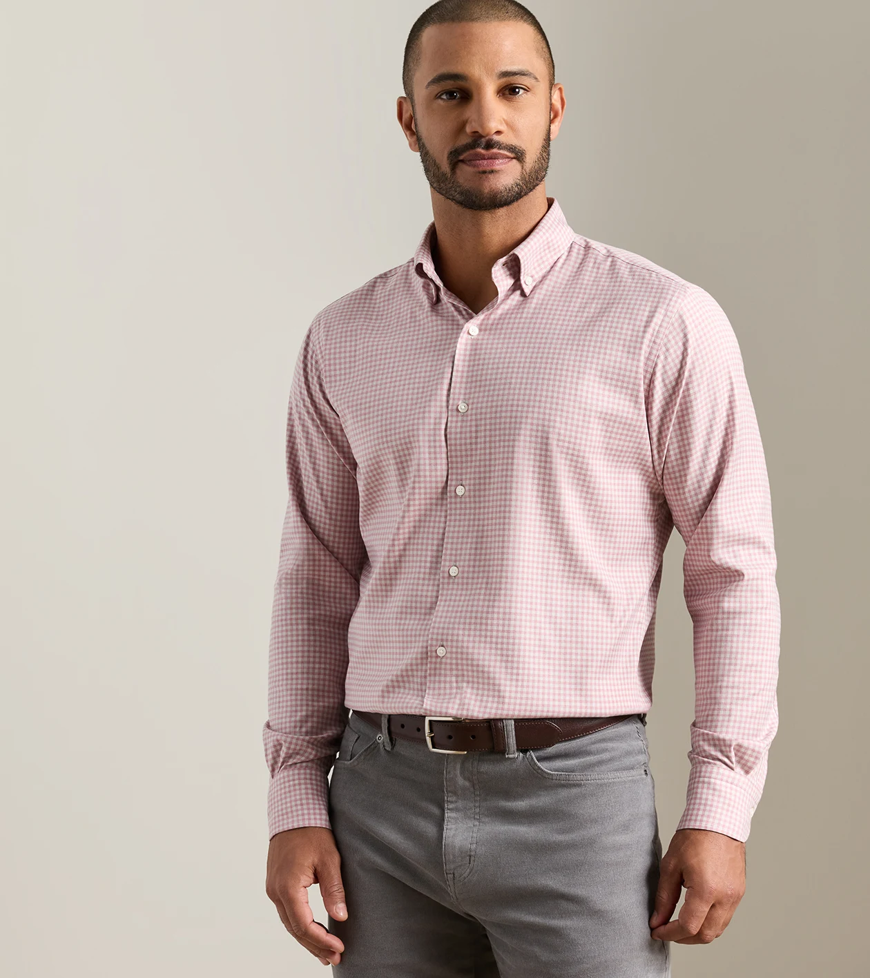 Liam Crown Soft Twill Sport Shirt in DUSTY ROSE - Alternate Image 1