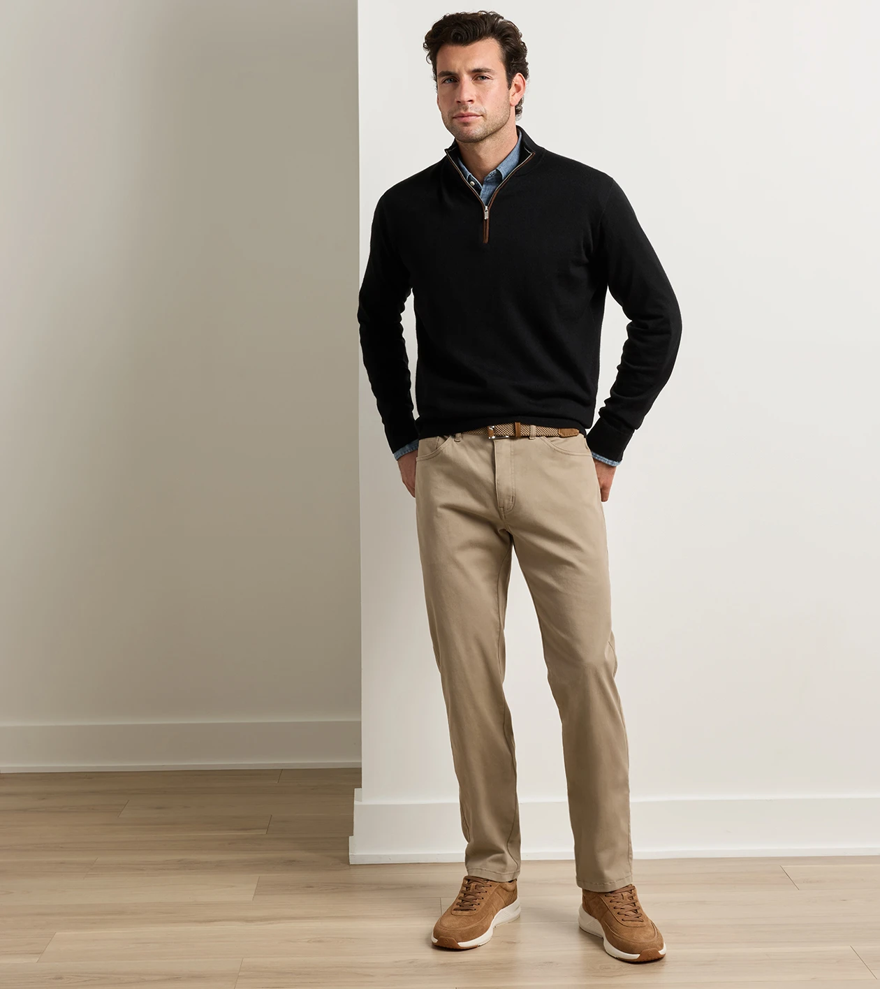 Signature Sateen Five-Pocket Pant in Grain - Alternate Image 1
