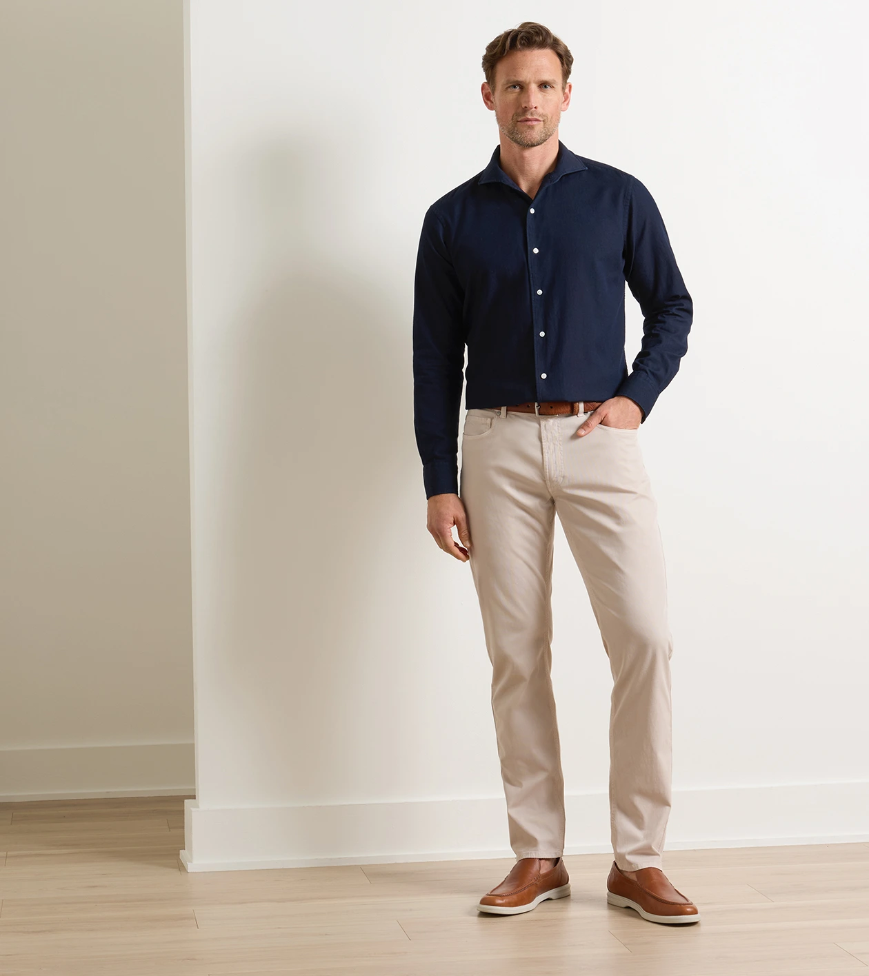 Pebbled Bison Belt in Cognac - Alternate Image 2