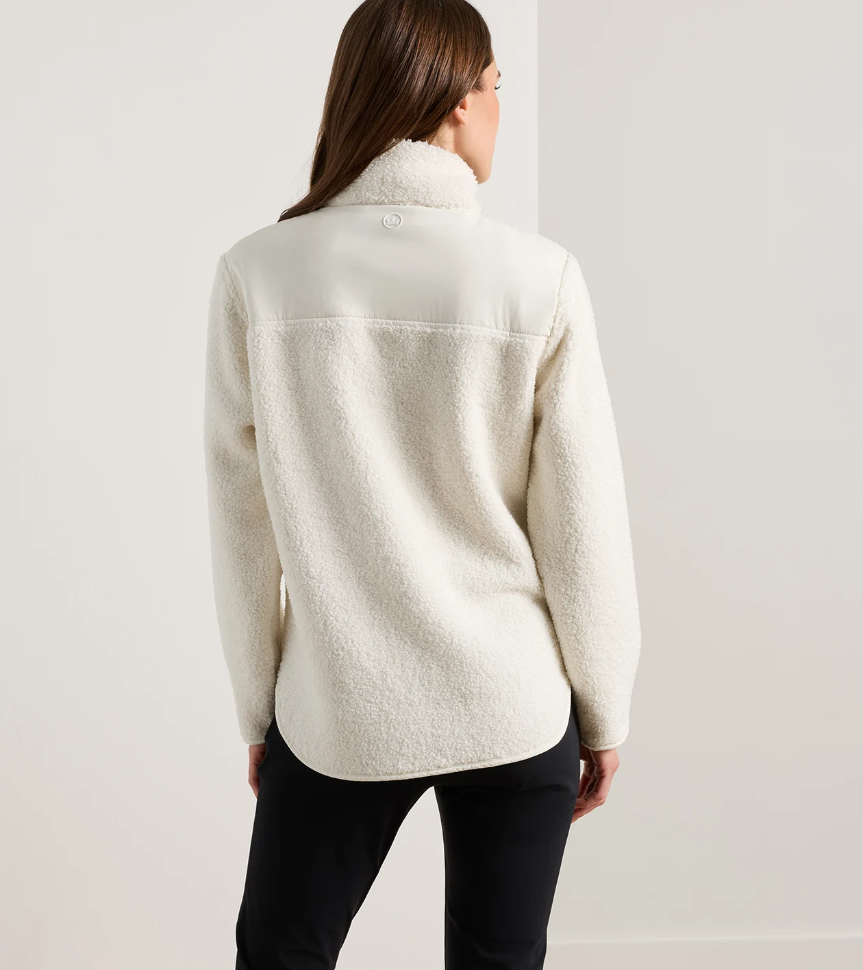 Tilly Bonded Sherpa Half Zip in SOFT WHITE - Alternate Image 2