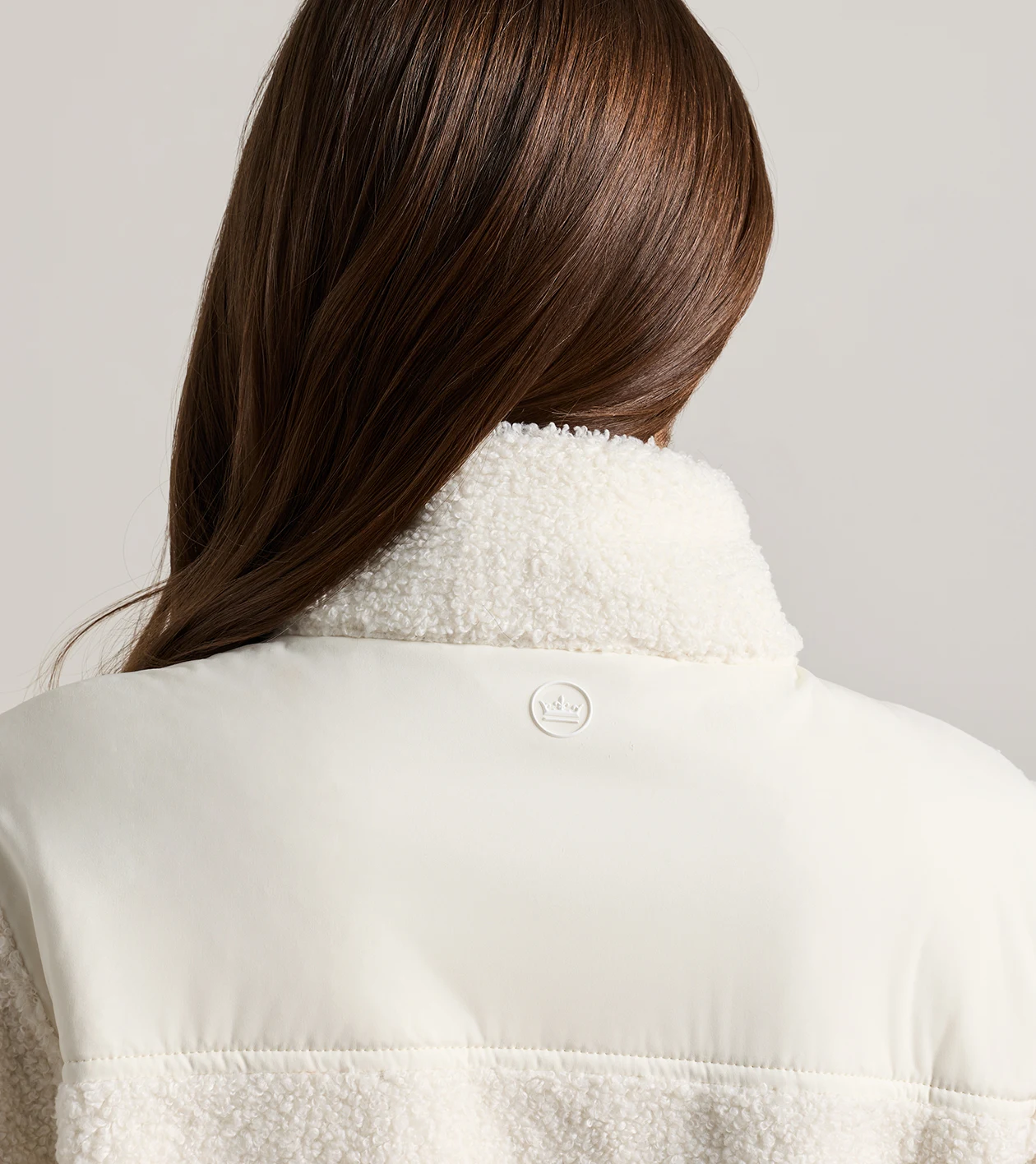 Tilly Bonded Sherpa Half Zip in SOFT WHITE - Alternate Image 4