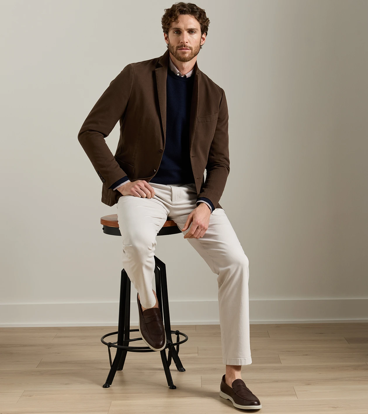 Chatham Cotton Cashmere Soft Jacket in FRENCH PRESS - Alternate Image 1