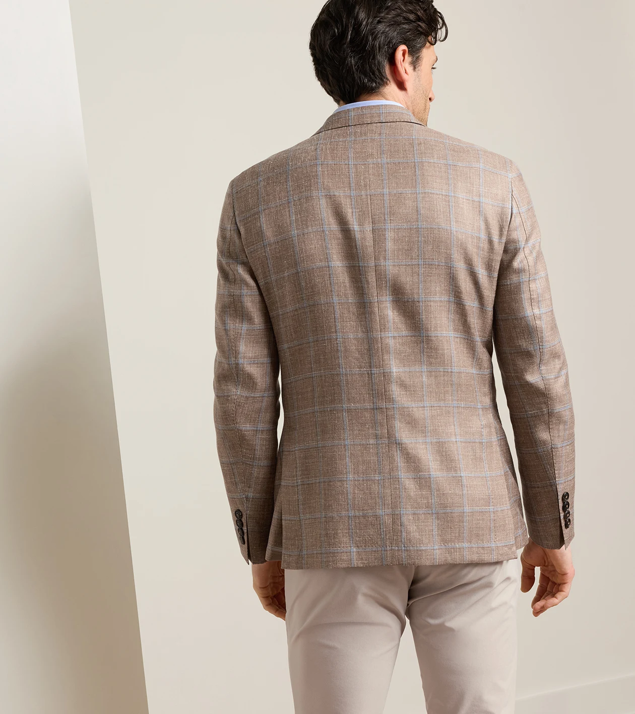 Bowen Windowpane Soft Jacket in NUTMEG - Alternate Image 2