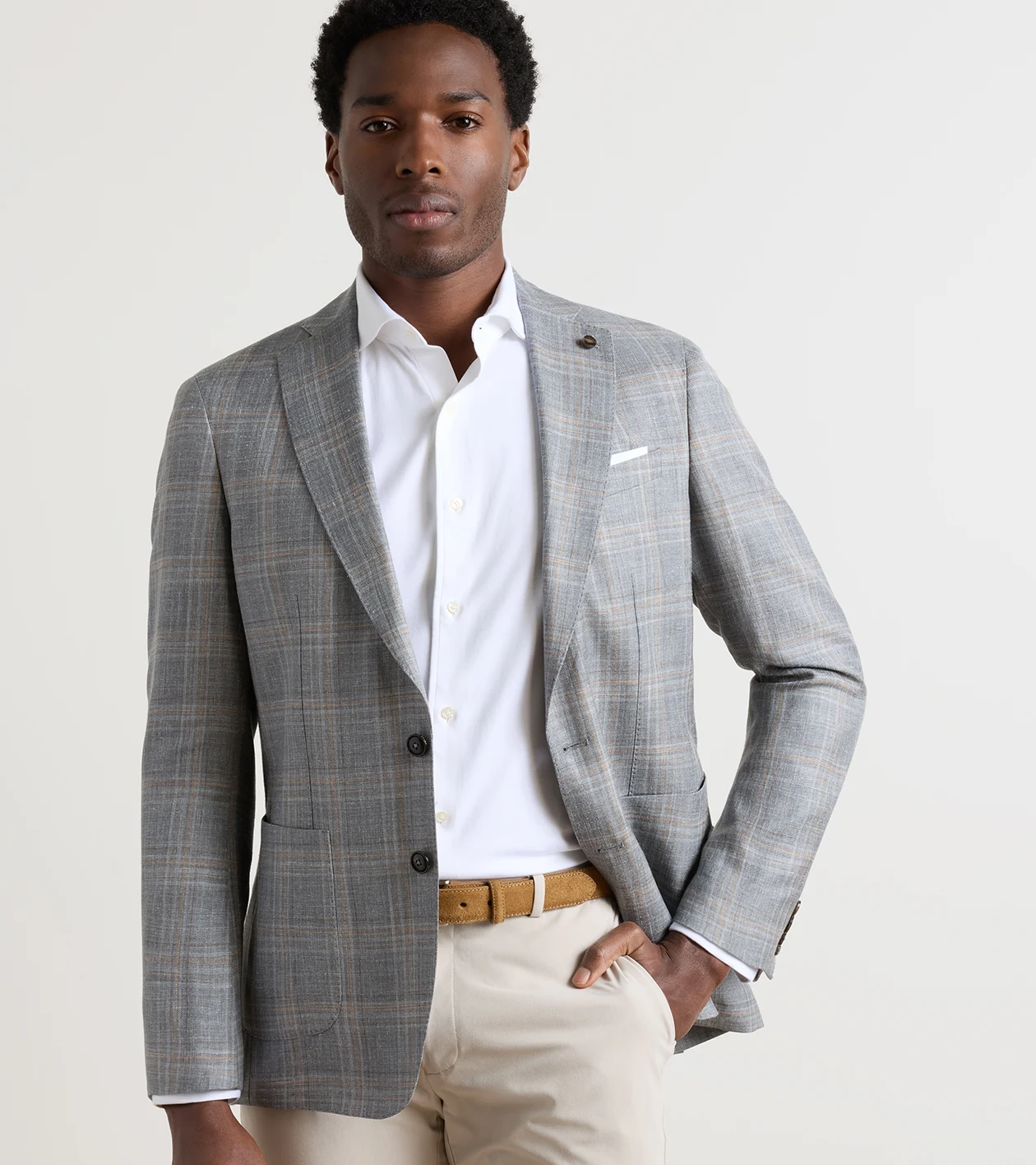 Denby Plaid Soft Jacket in Argento - Alternate Image 4