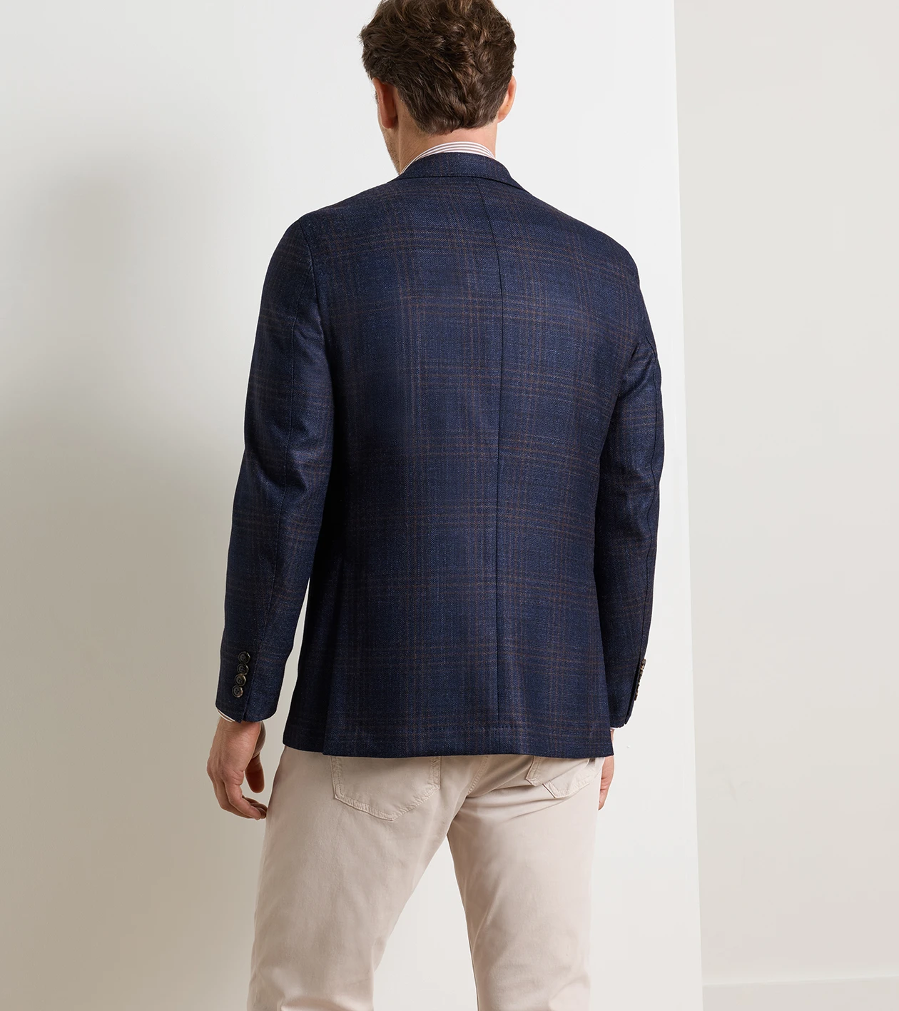 Collins Plaid Soft Jacket in Navy - Alternate Image 2