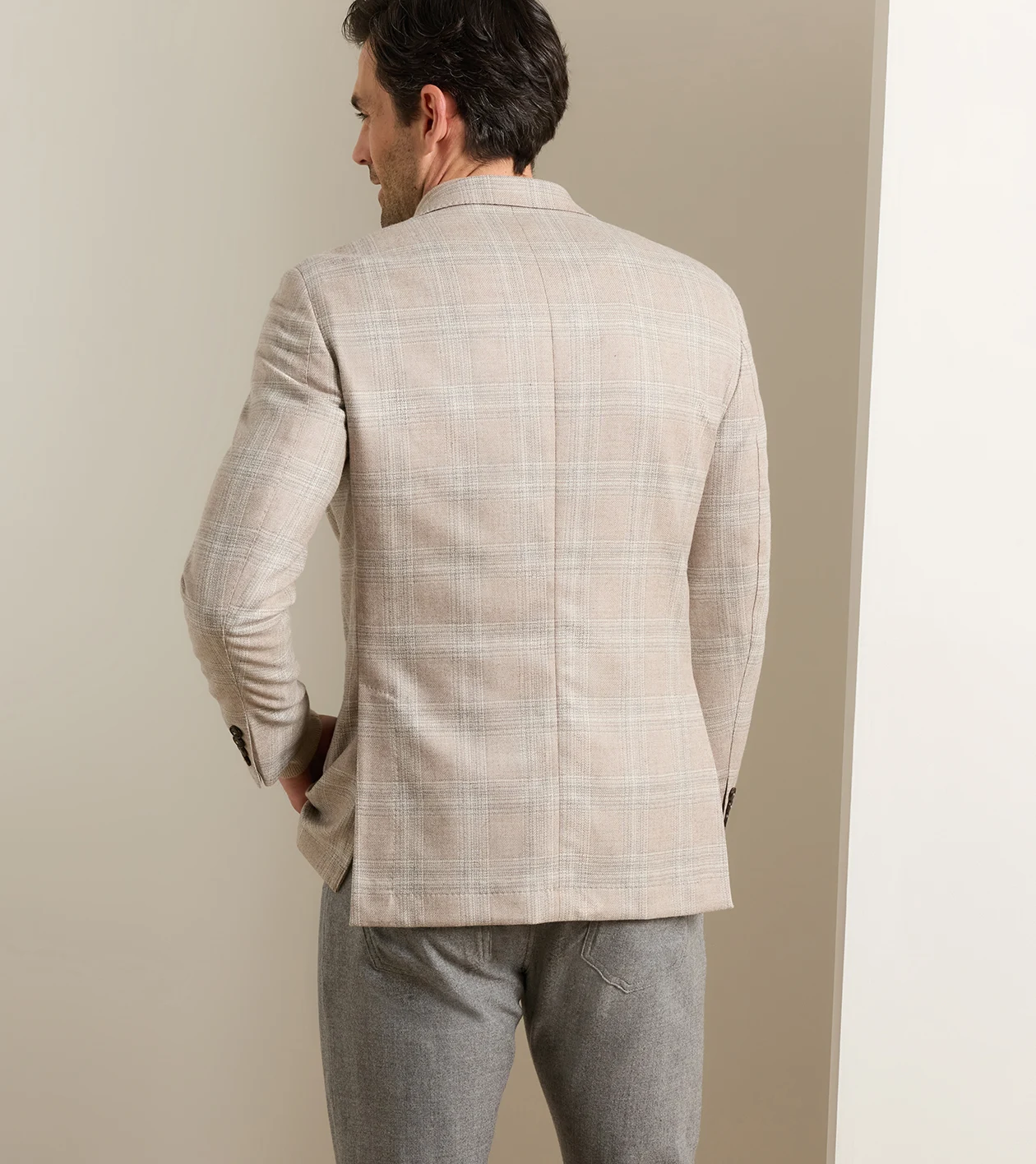 Bailey Plaid Soft Jacket in Taupe - Alternate Image 2