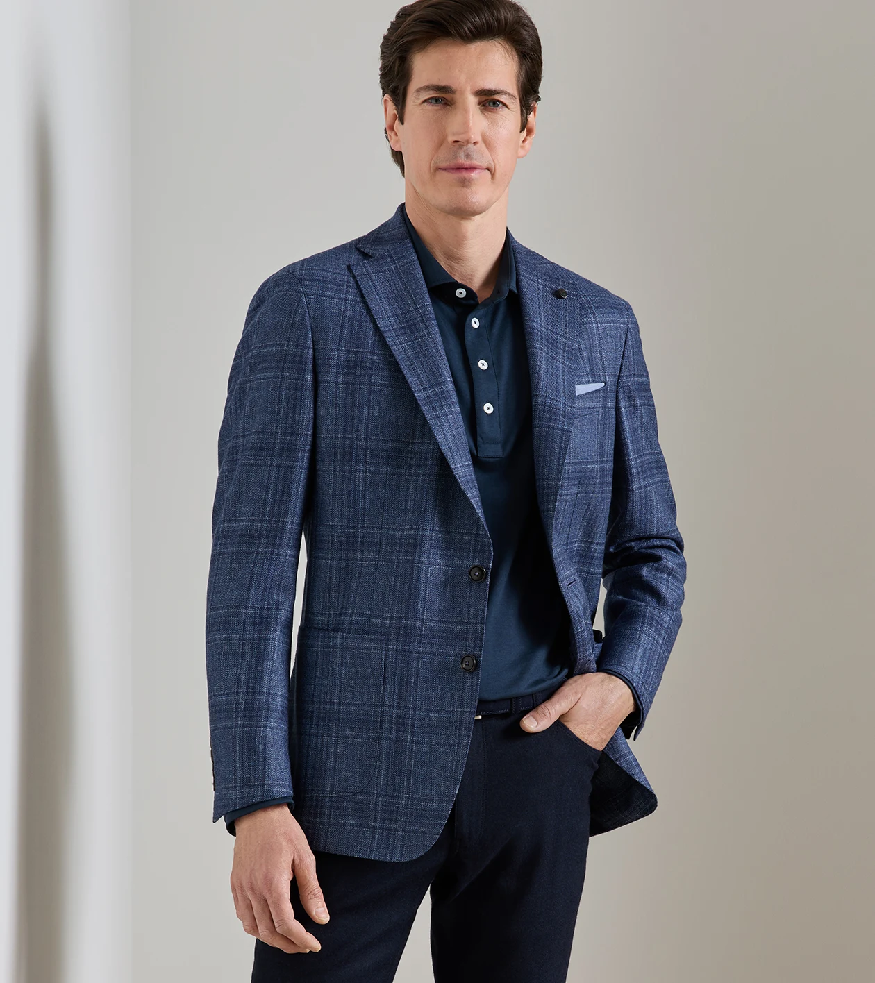 Davies Plaid Soft Jacket in CADET - Alternate Image 4