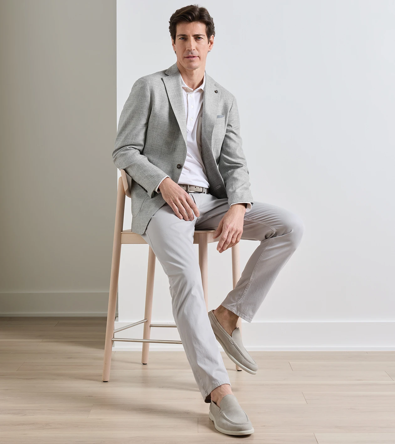 Foster Glen Plaid Soft Jacket in GREY PEARL - Alternate Image 1