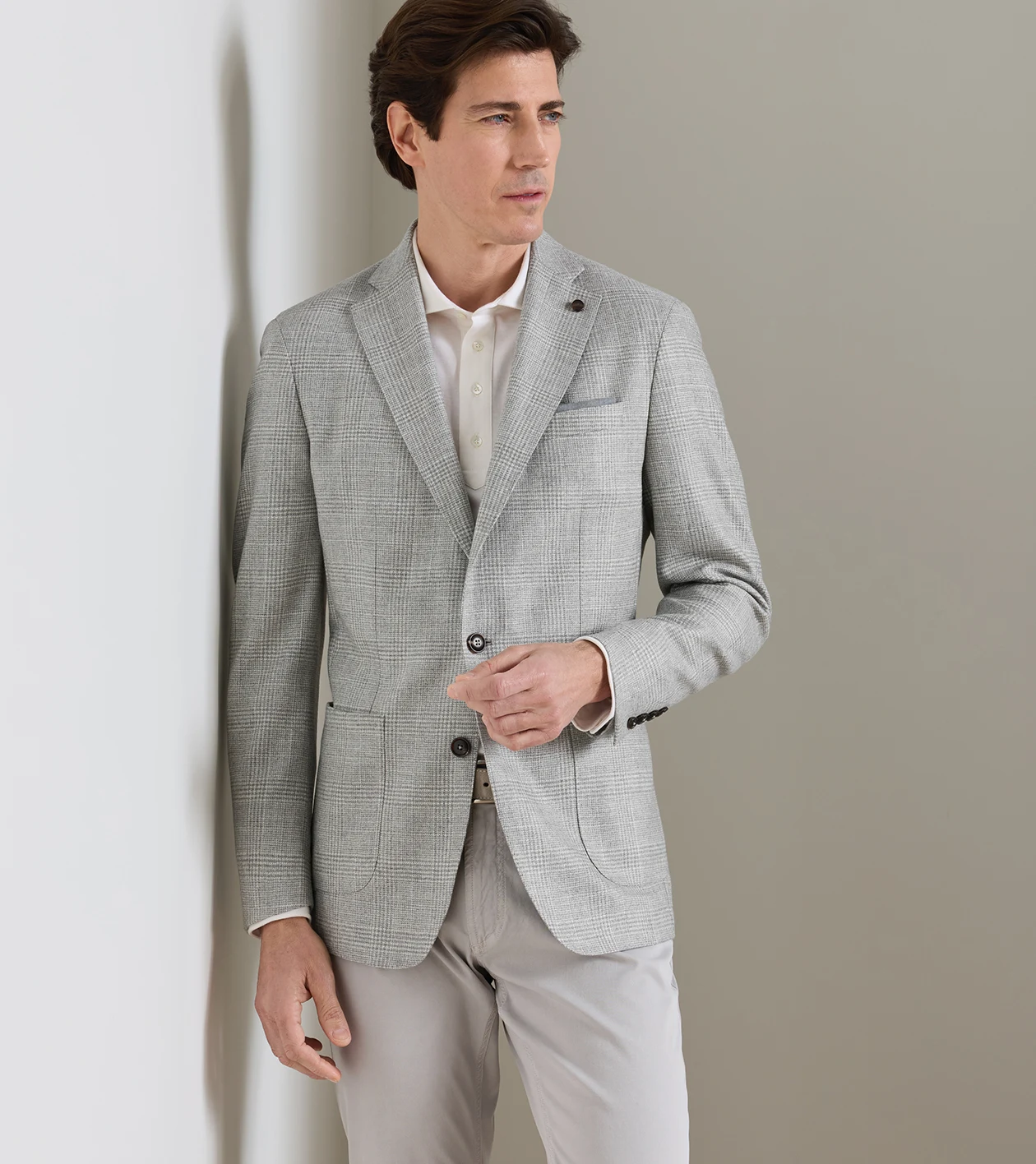 Foster Glen Plaid Soft Jacket in GREY PEARL - Alternate Image 4