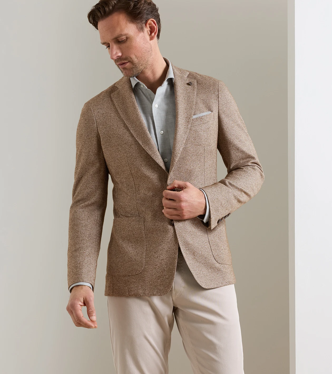 Lancaster Knit Soft Jacket in LIGHT MOCHA - Alternate Image 5
