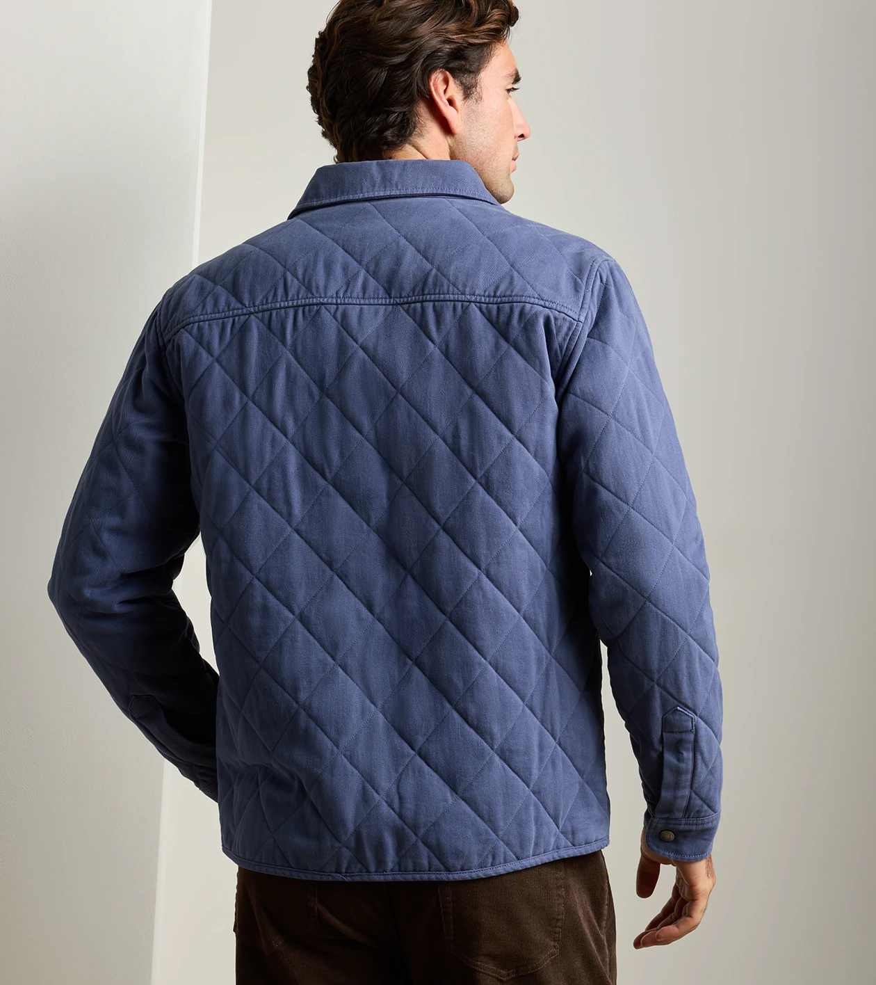 Chatham Cotton Cashmere Shirt Jacket in CROWN BLUE - Alternate Image 2