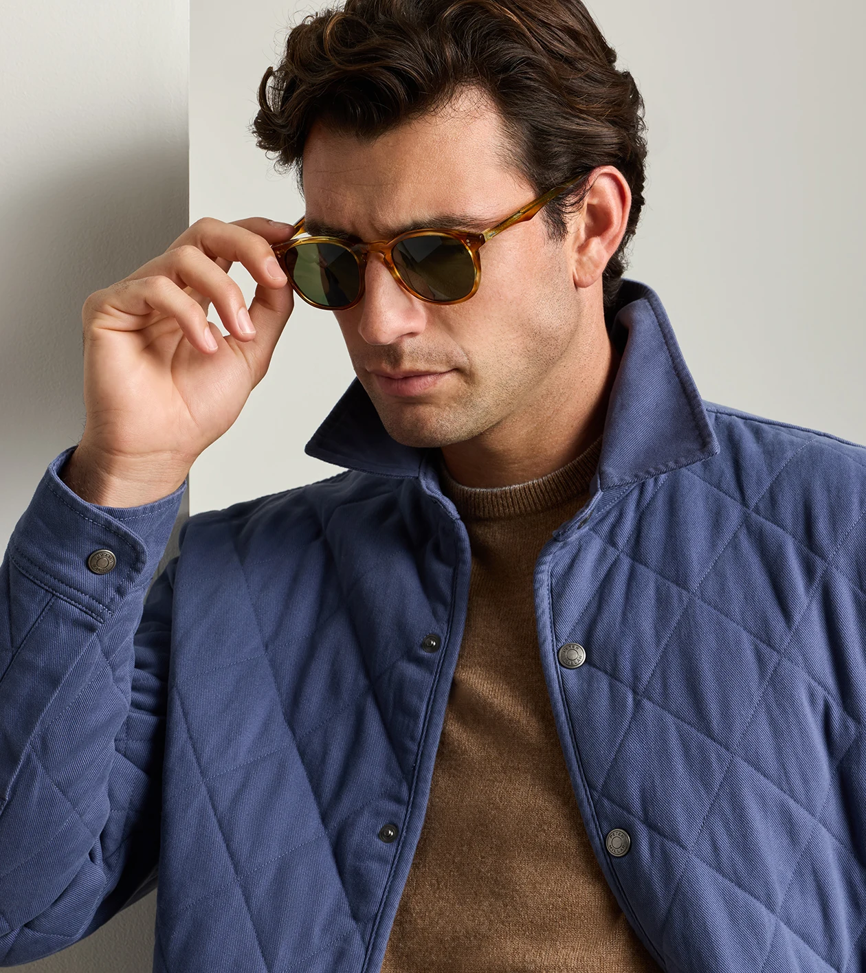 Chatham Cotton Cashmere Shirt Jacket in CROWN BLUE - Alternate Image 4