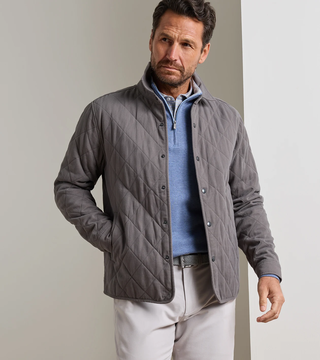 Chatham Cotton Cashmere Shirt Jacket in CITYSCAPE - Alternate Image 1