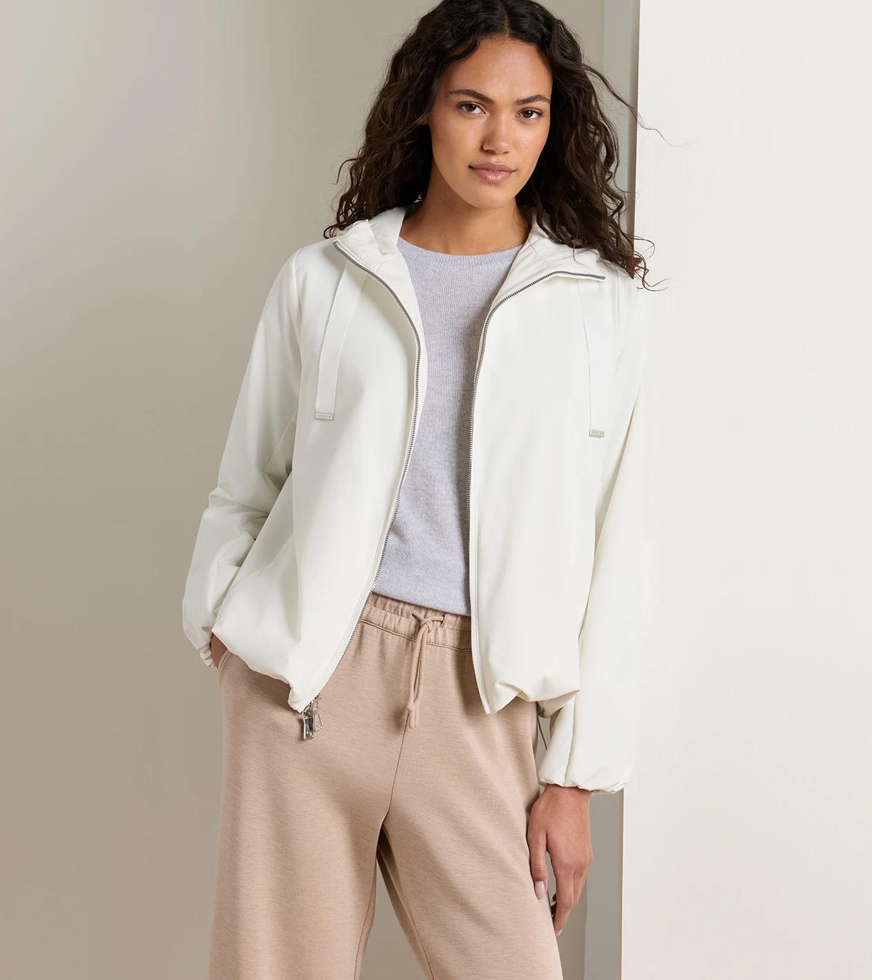 Robinson Air Jacket With Hood in SOFT WHITE - Alternate Image 1