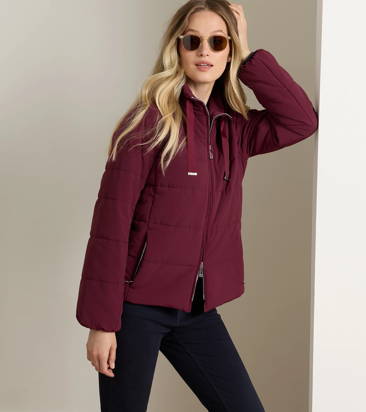 Robinson Air Quilted Jacket in OX BLOOD - Alternate Image 1