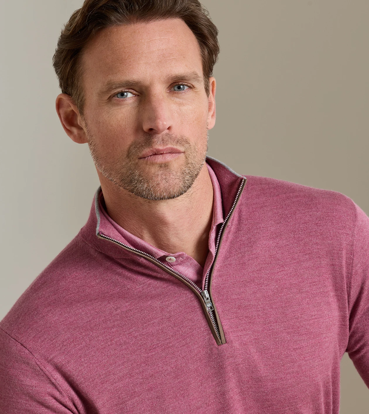 Excursionist Flex Quarter-Zip Sweater in RUBY DUSK - Alternate Image 3