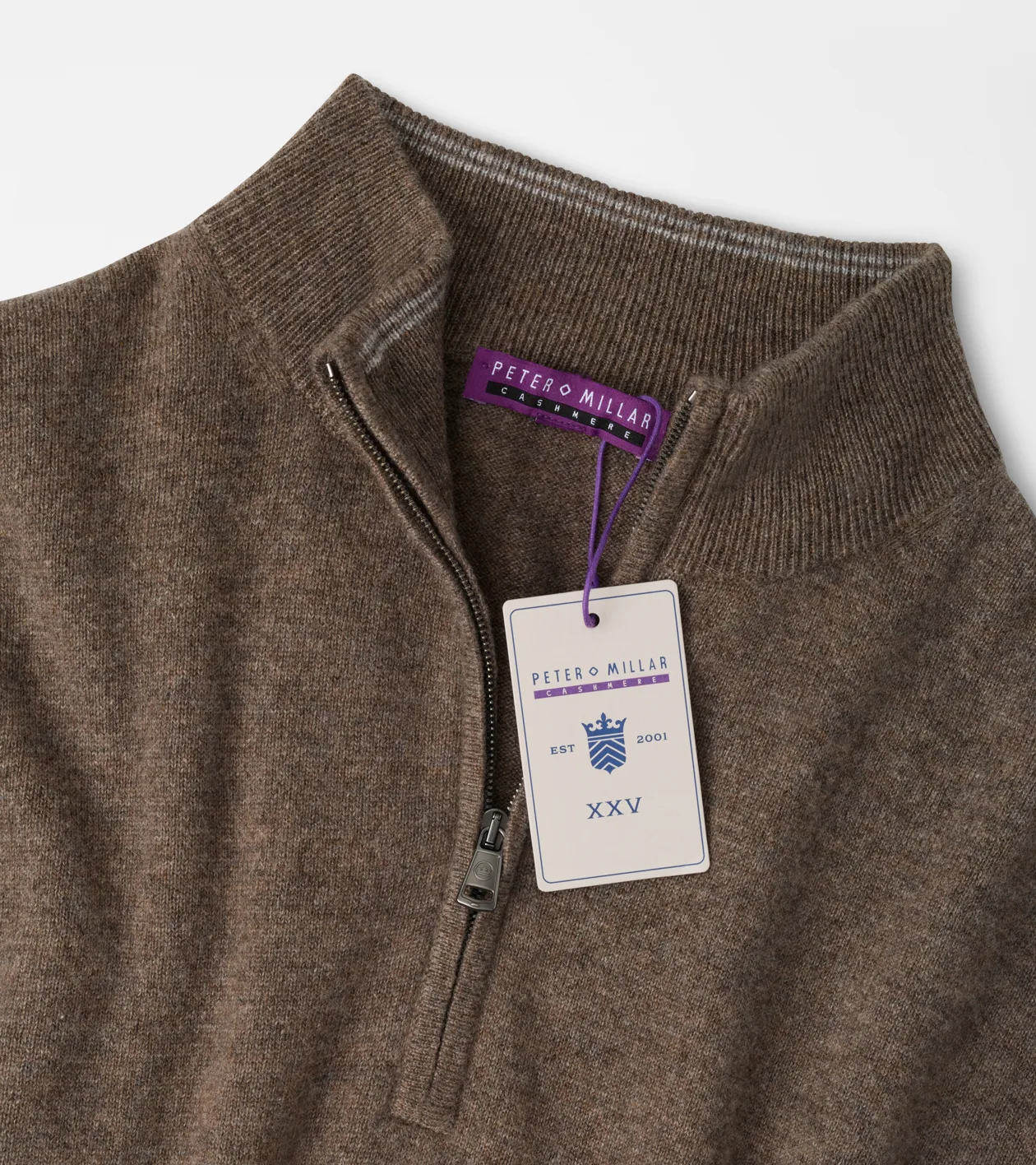 Crown Anniversary Cashmere Quarter Zip Sweater in SAWGRASS - Alternate Image 6