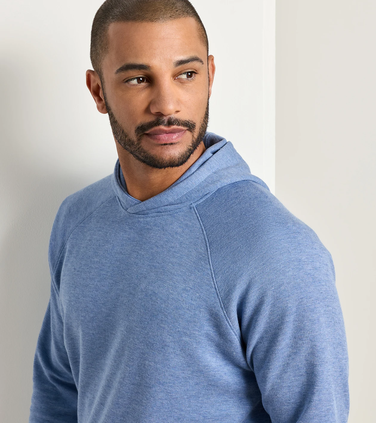 Crown Comfort Knit Hoodie in BLUE FREESIA - Alternate Image 3