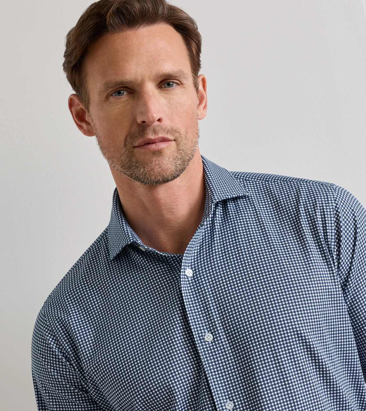 Excursionist Flex Gingham Sport Shirt in CADET - Alternate Image 3