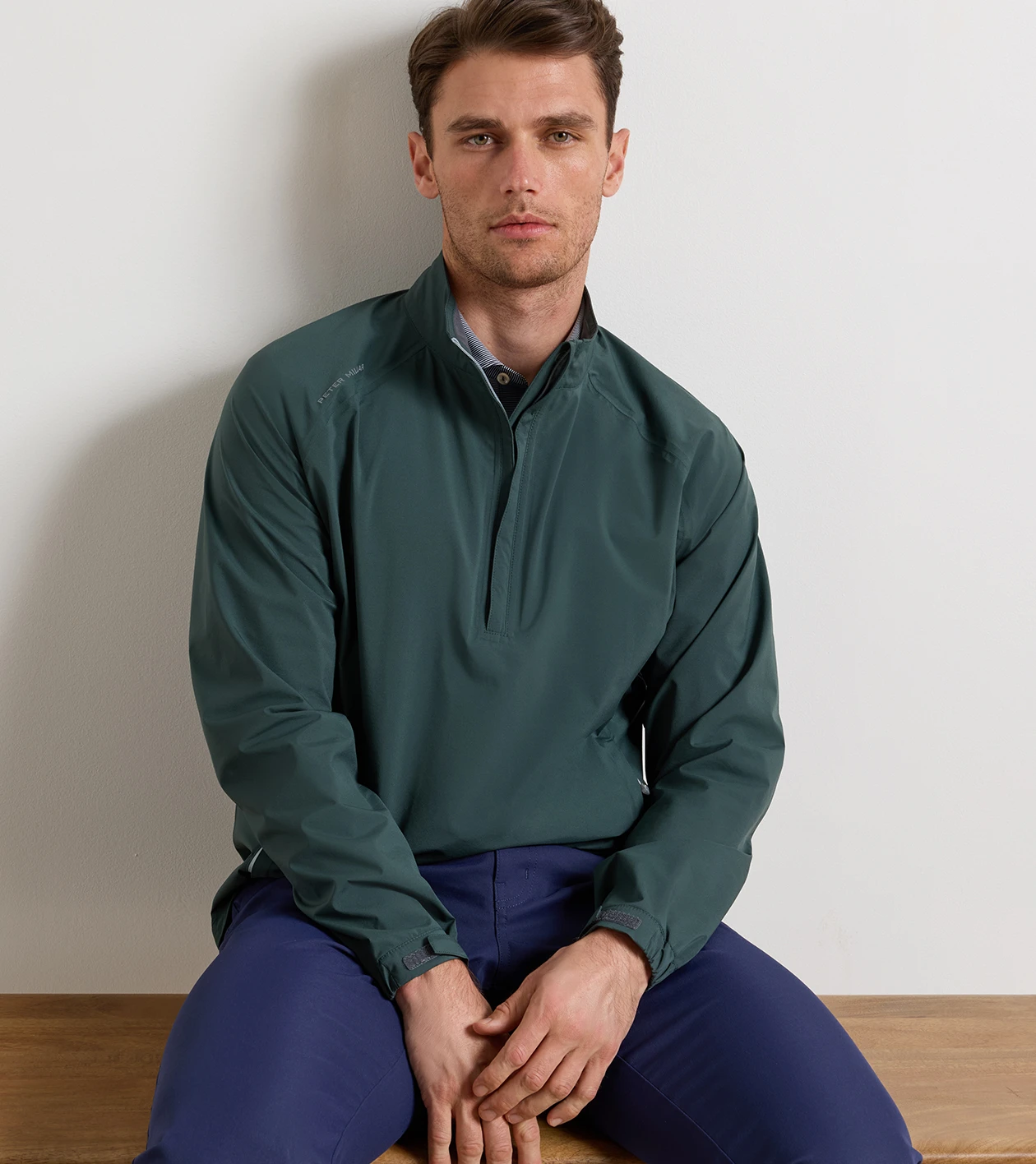 Shield Half-Zip Rain Shell in PINE BROOK - Alternate Image 1