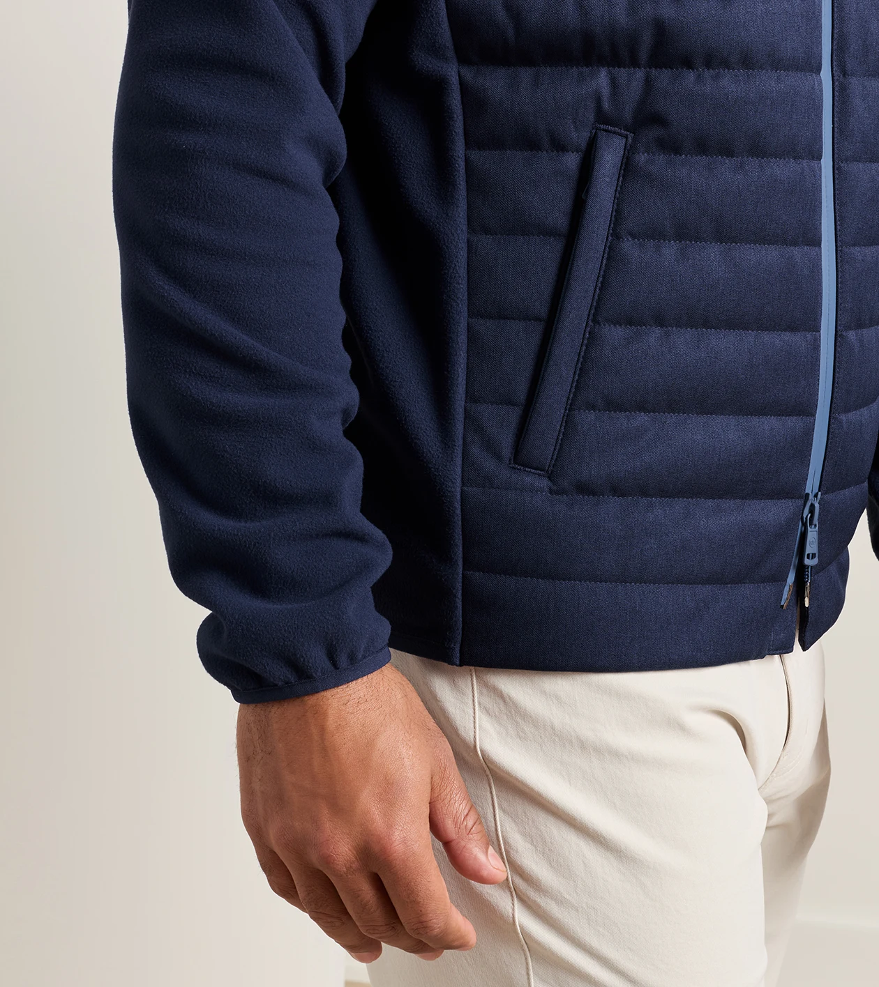 Parks Hybrid Hoodie Jacket in Navy - Alternate Image 3
