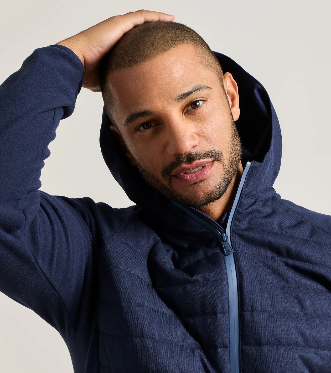 Parks Hybrid Hoodie Jacket in Navy - Alternate Image 5
