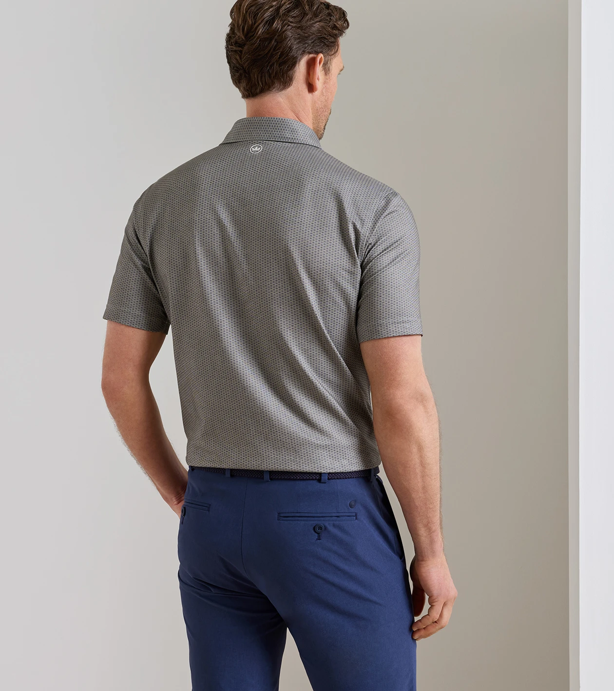 Albatross Diamond Cotton-Blend Piqu&eacute; Polo in Dark Olive - Alternate Image 2