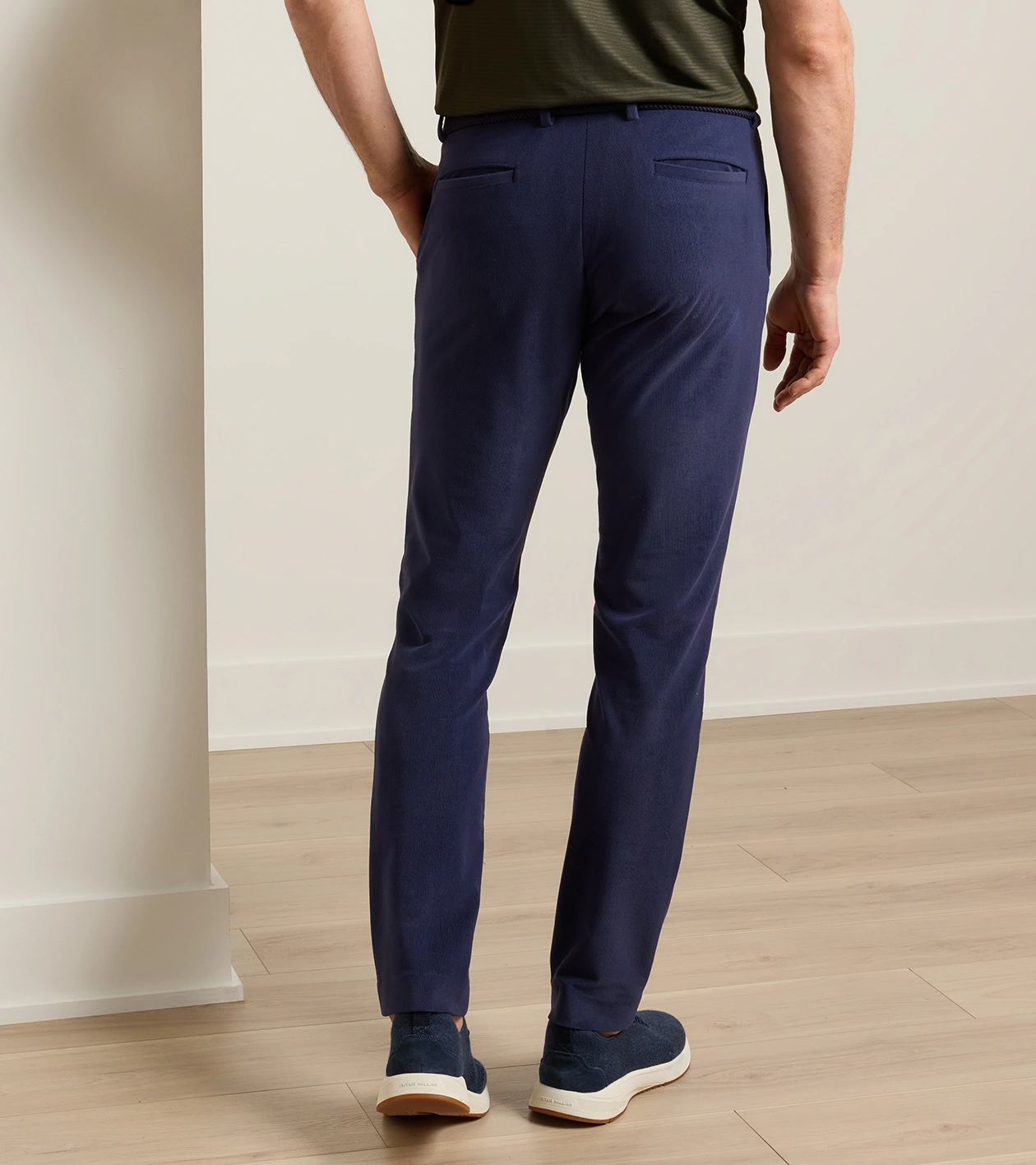 Bingham Corduroy Performance Trouser in Navy - Alternate Image 2