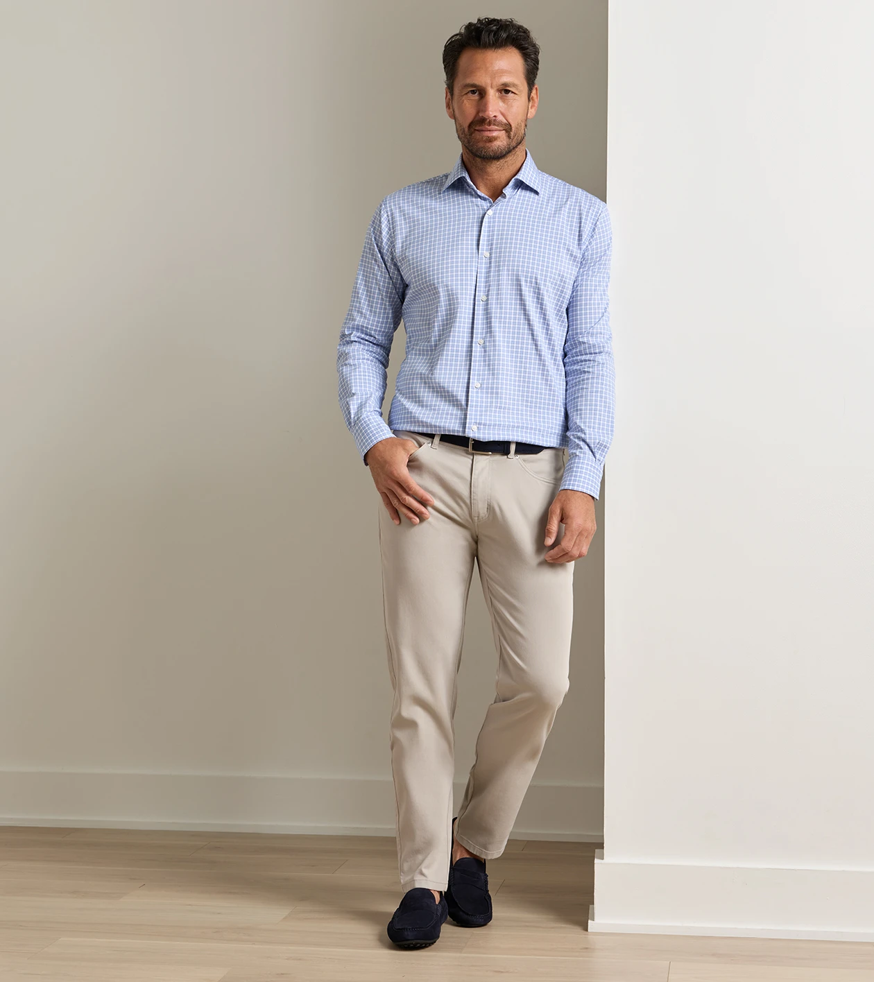 Crown Cotton Canvas Five-Pocket Pant in Battleship Grey - Alternate Image 1