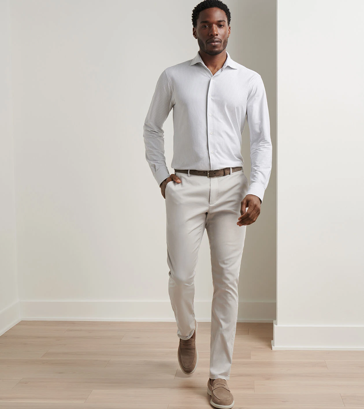 Carlyle Flat Front Chino Trouser - Alternate Image 1