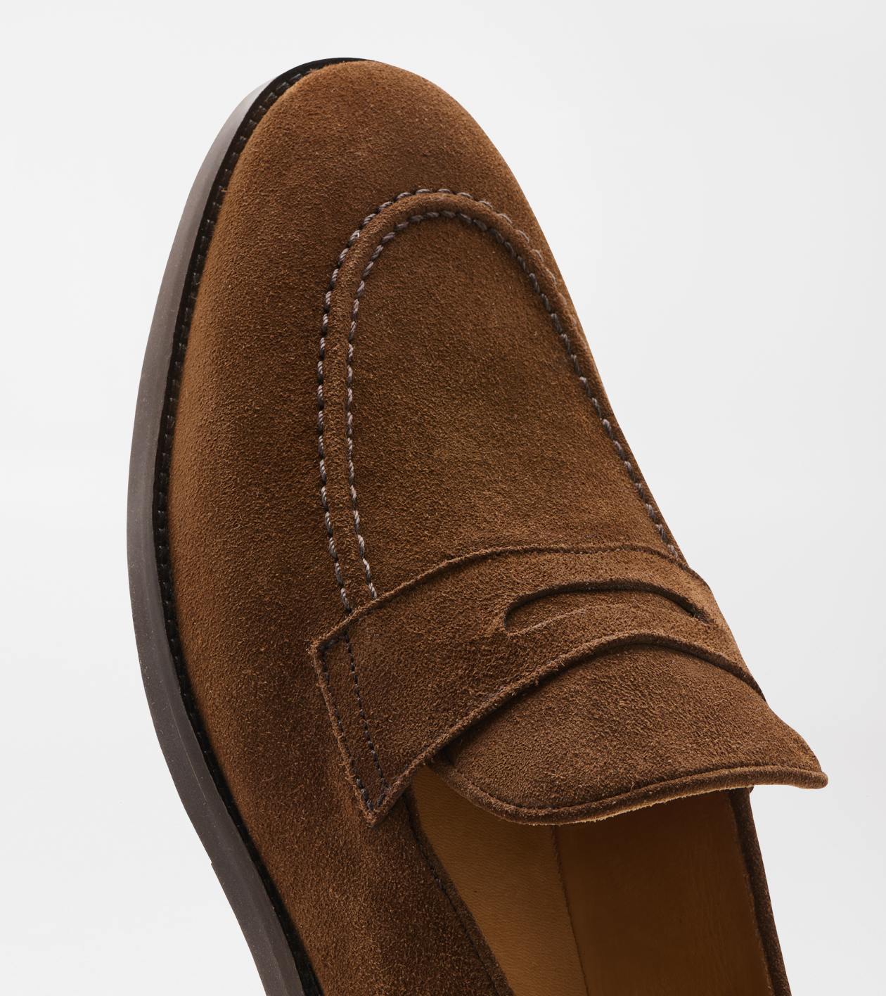 Madison Suede Penny Loafer in WALNUT - Alternate Image 6
